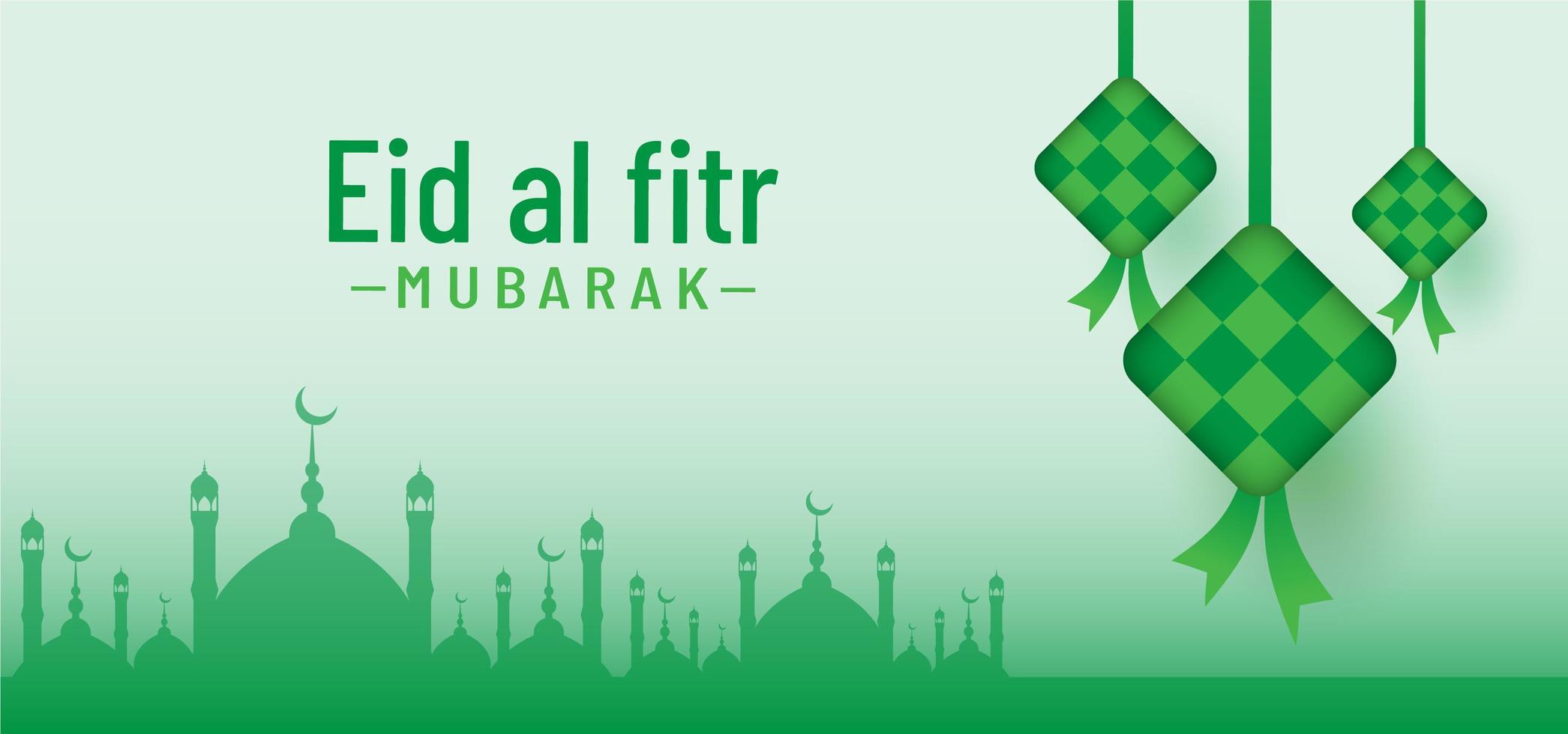 eid al fitr mubarak hermosa naturaleza antecedentes vector