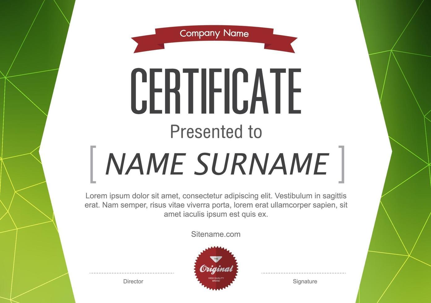 certificate of appreciation template, multipurpose certificate border with badge design vector