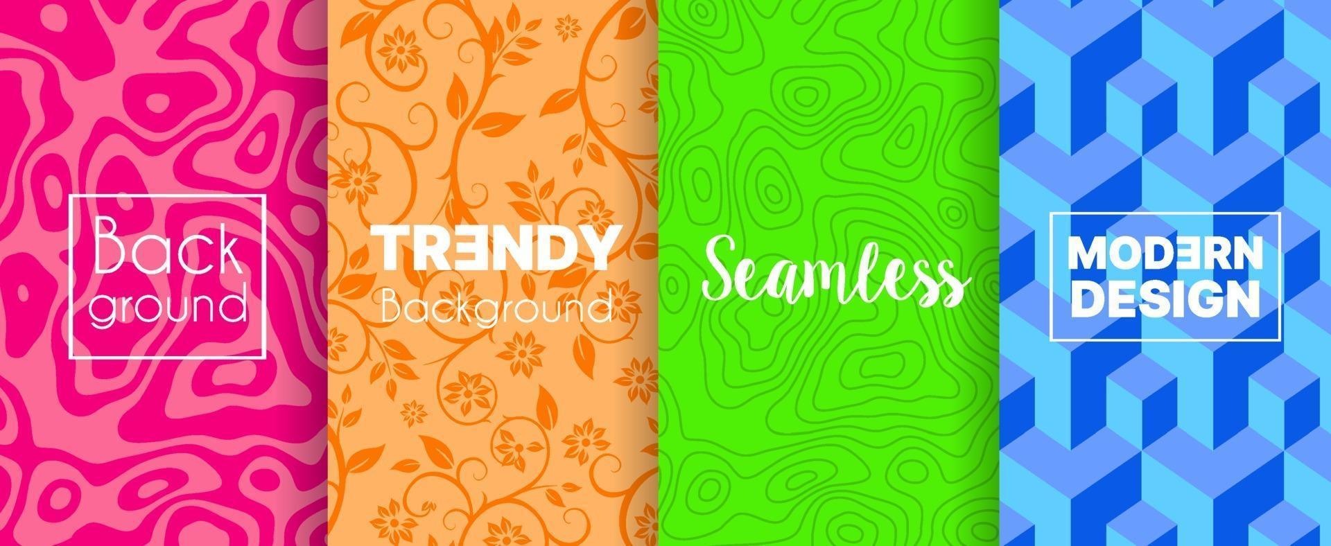 Brochure banner set collection flyer of abstract seamless geometric for template page frame sale business card. Trendy cover illustration of vector backdrop. Colorful pattern with clipping mask