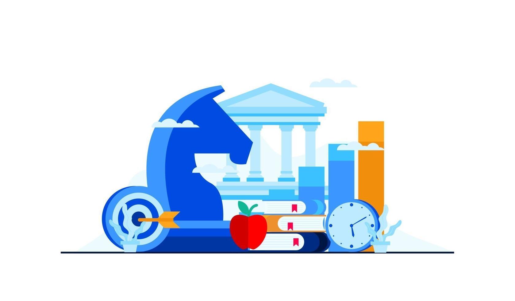 business management education flat illustration vector