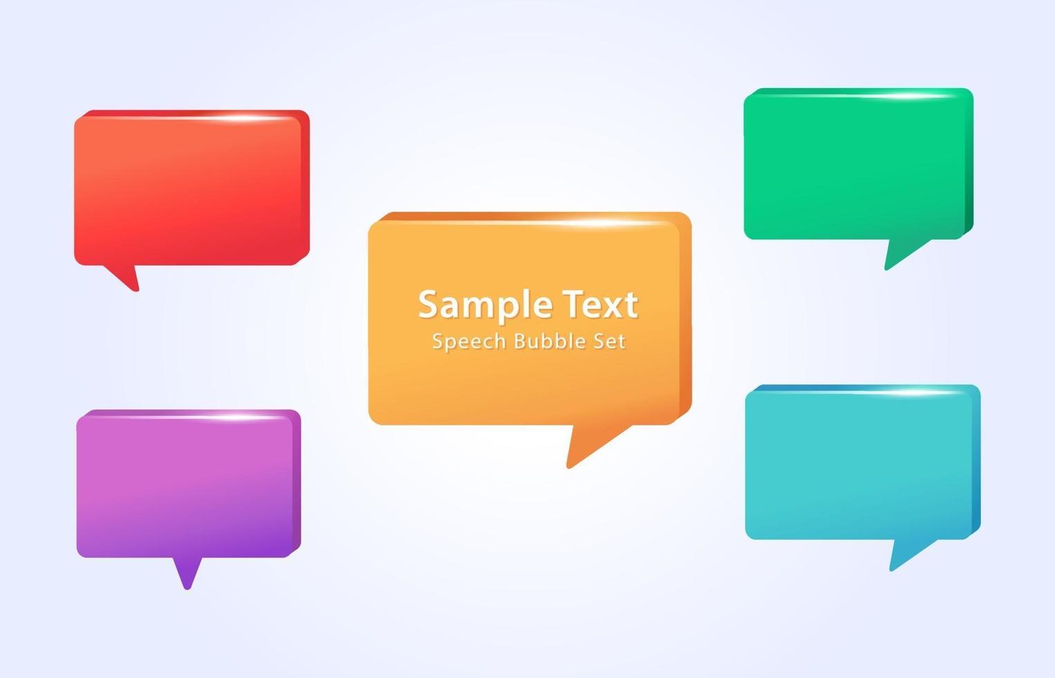 3D Style Speech Bubble Collection vector