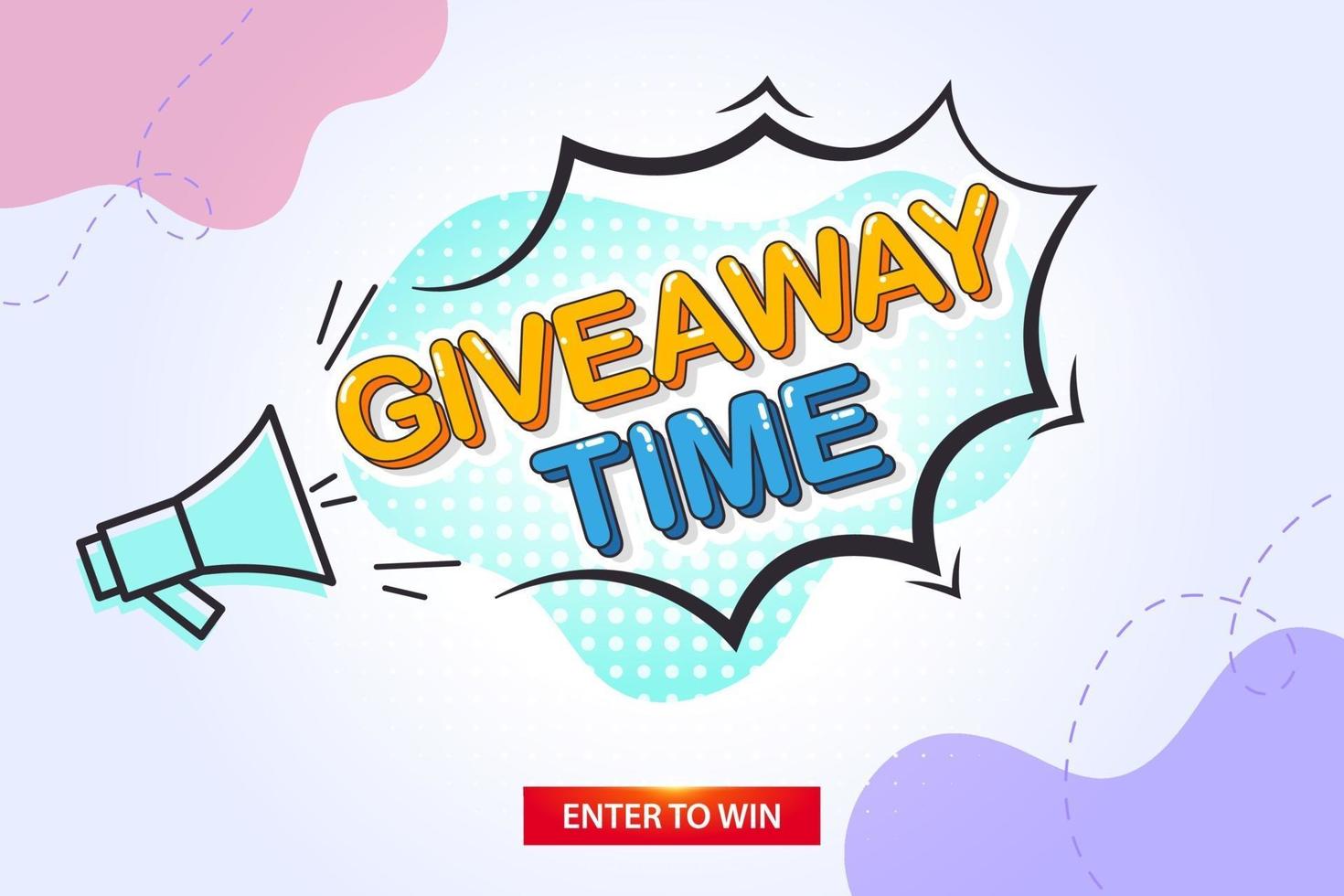 Giveaway Time Template Design vector