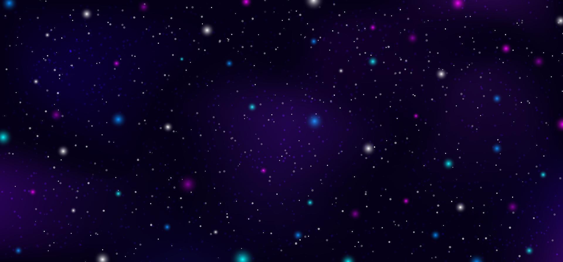 Night sky outer space stars nebula constellation on dark background. vector