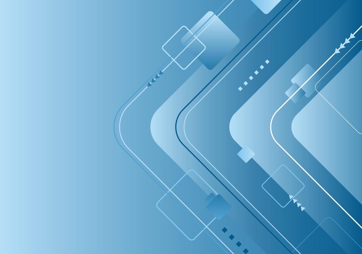 Abstract technology futuristic concept blue square geometric composition with lines elements background vector