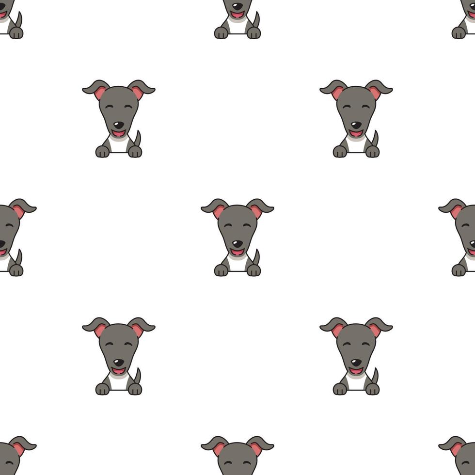 Pattern of character greyhound dog faces showing different emotions vector