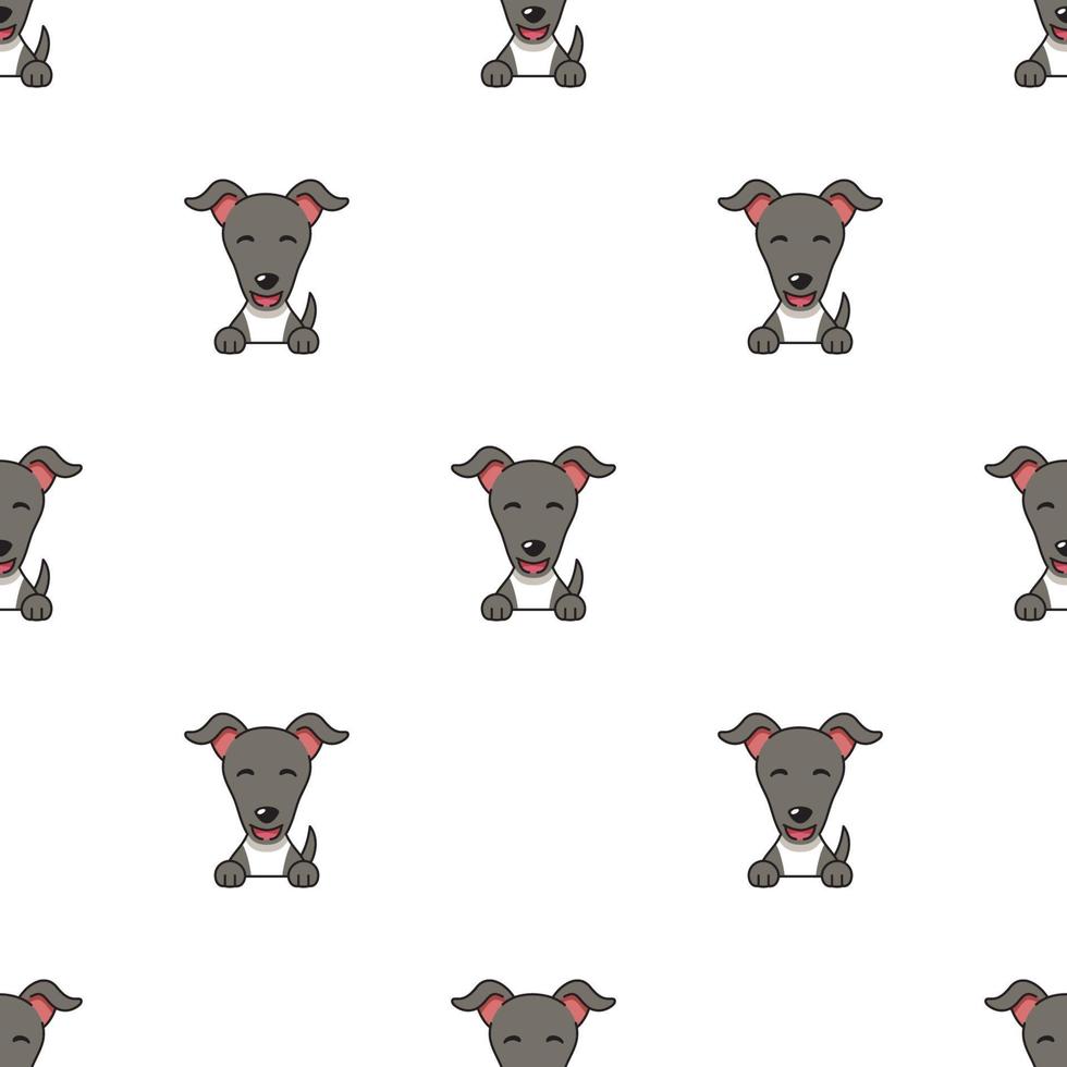 Pattern of character greyhound dog faces showing different emotions vector