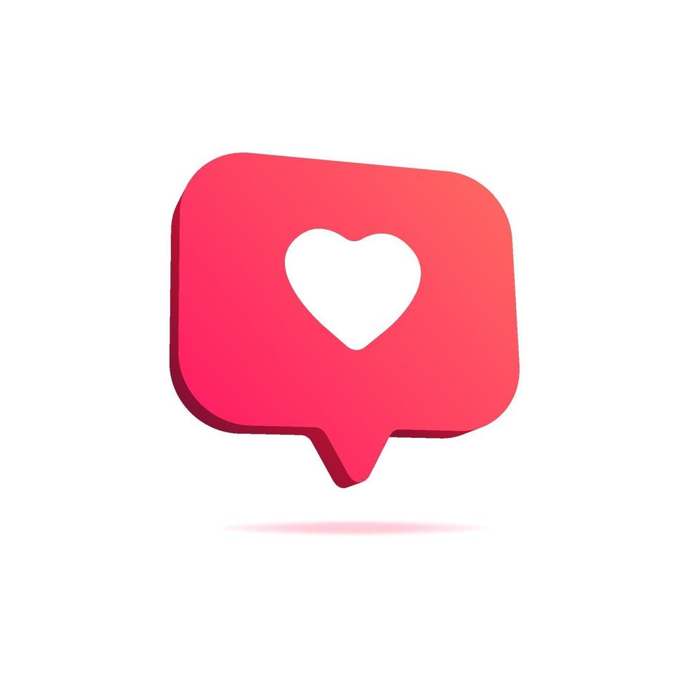 notificación como icono de amor o. icono de la aplicación de red social. vector