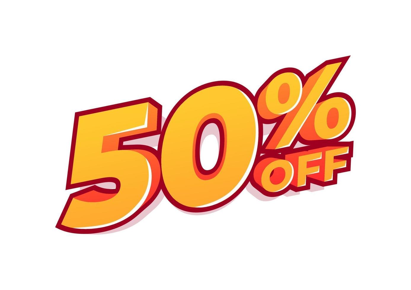 50 percent off sale tag. Sale of special offers. Discount with the price is 50 percent. vector