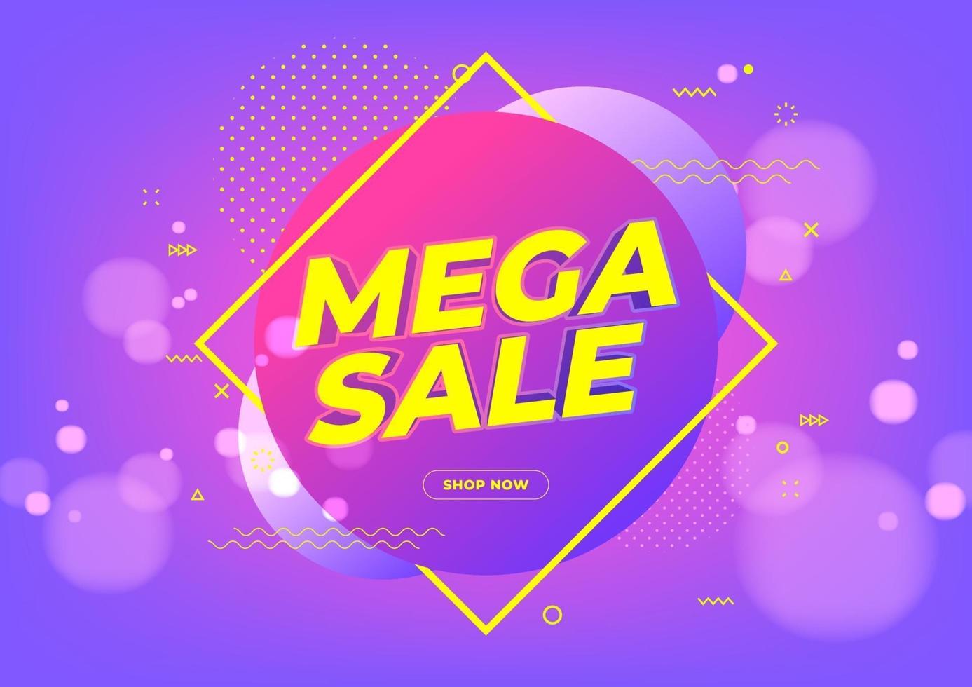 Mega sale banner template design, Big sale special offer. vector