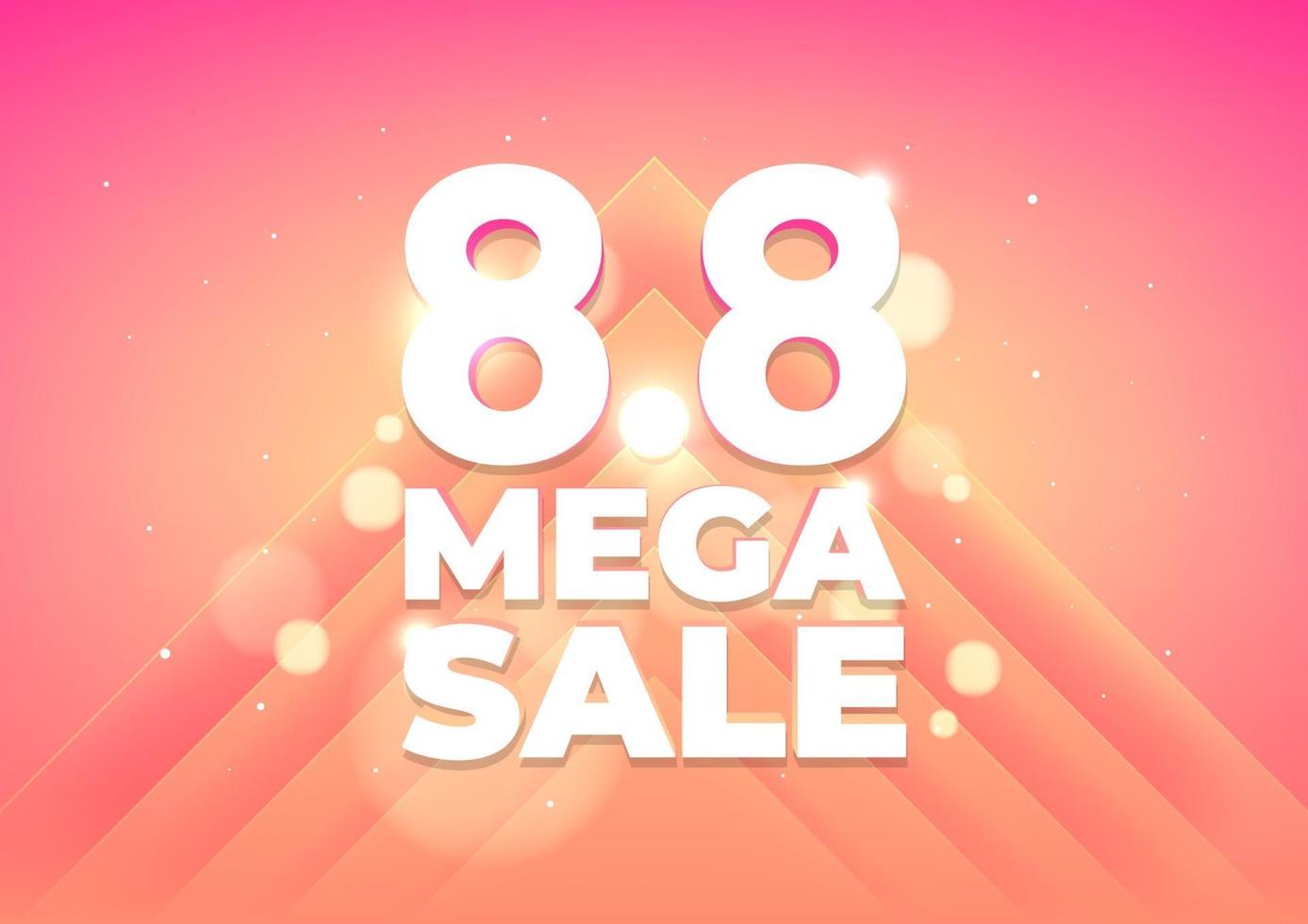 8.8 Mega shopping day sale poster or flyer design. Global shopping world day Sale on pink background. 8.8 sales online campaign. vector