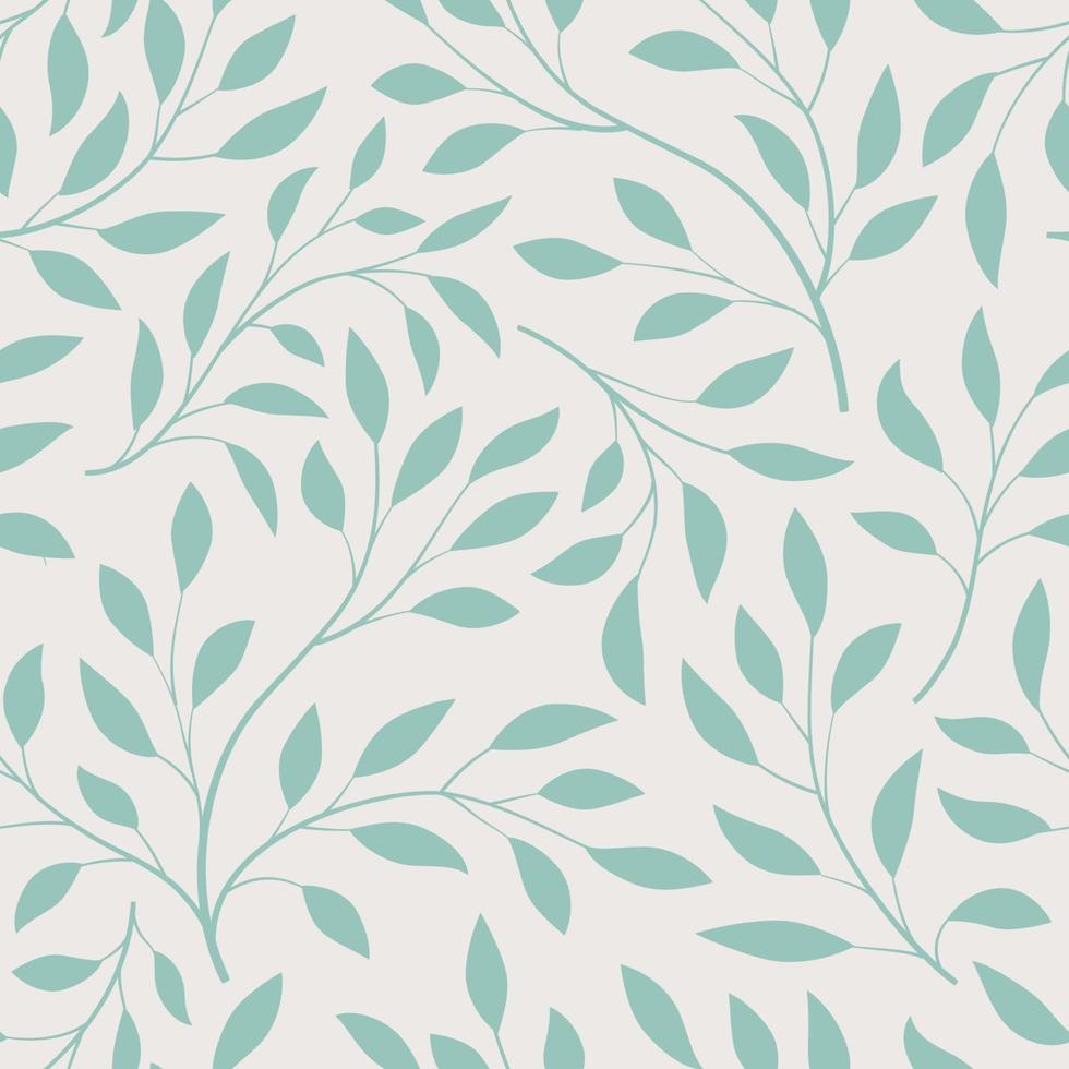 patrón floral sin fisuras. rama con hojas de textura ornamental. florecer, naturaleza, verano, jardín, texturado, plano de fondo vector