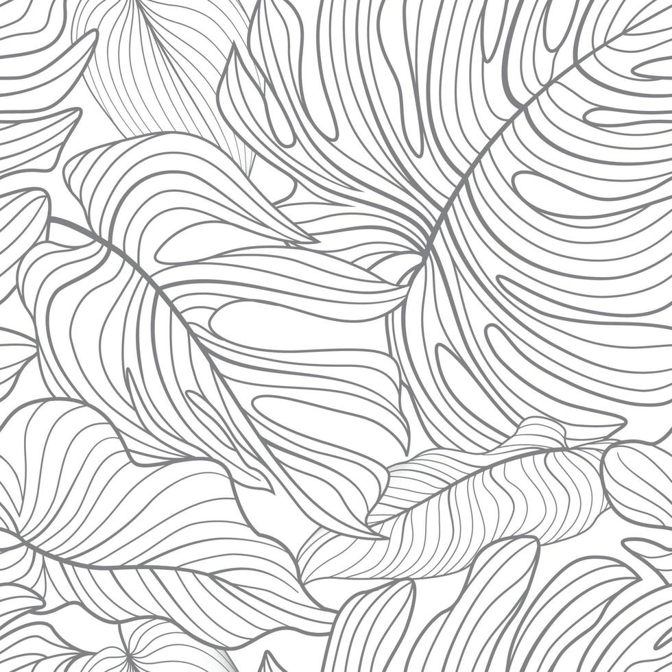 hojas florales de patrones sin fisuras. fondo del jardín de follaje. floral ornamenal tropical naturaleza verano hojas de palma decorativo estilo retro papel tapiz vector