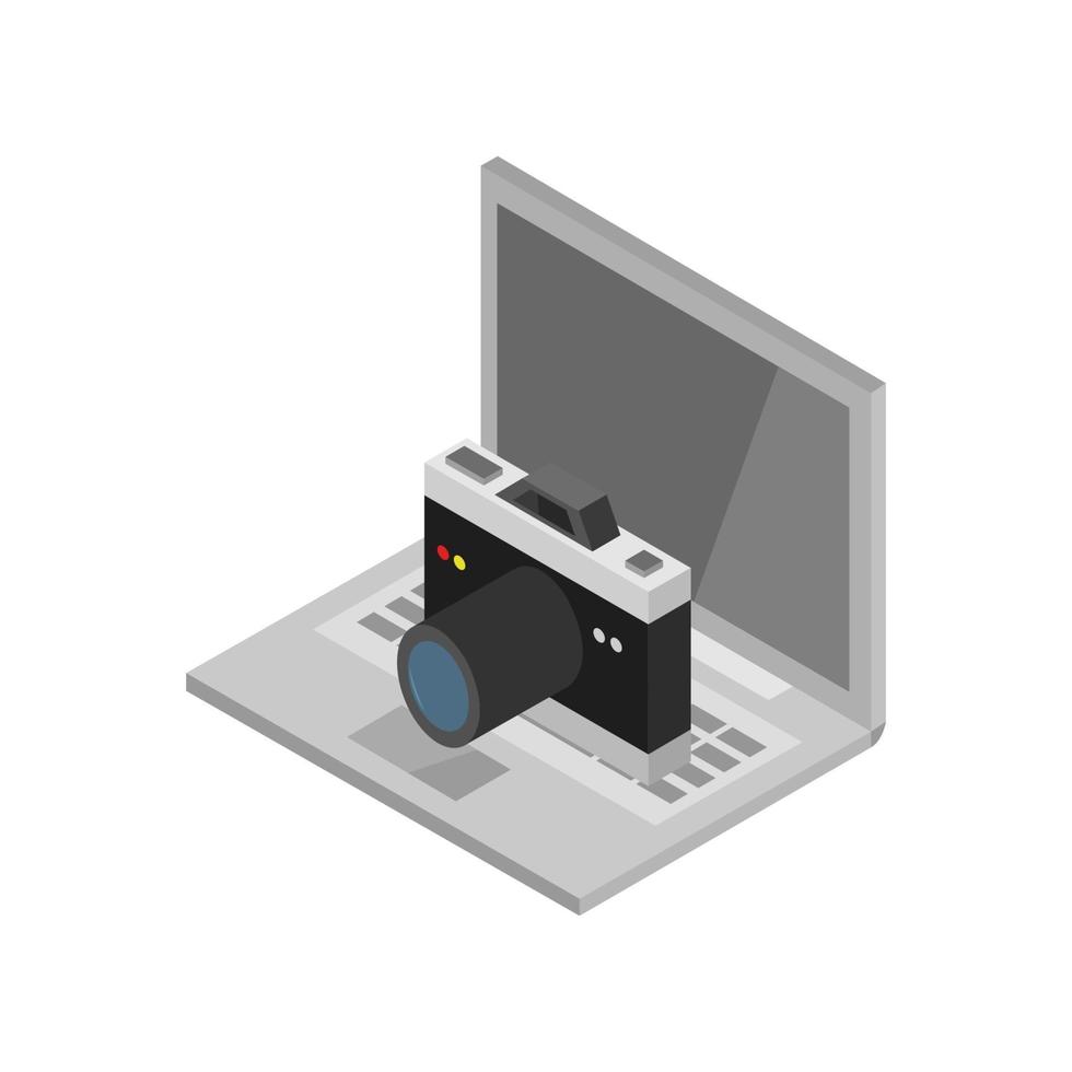 Camera On Isometric Laptop vector