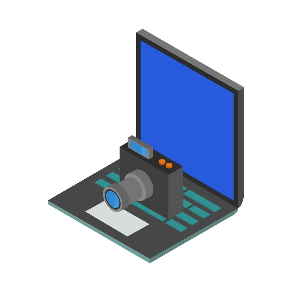 Camera On Isometric Laptop vector