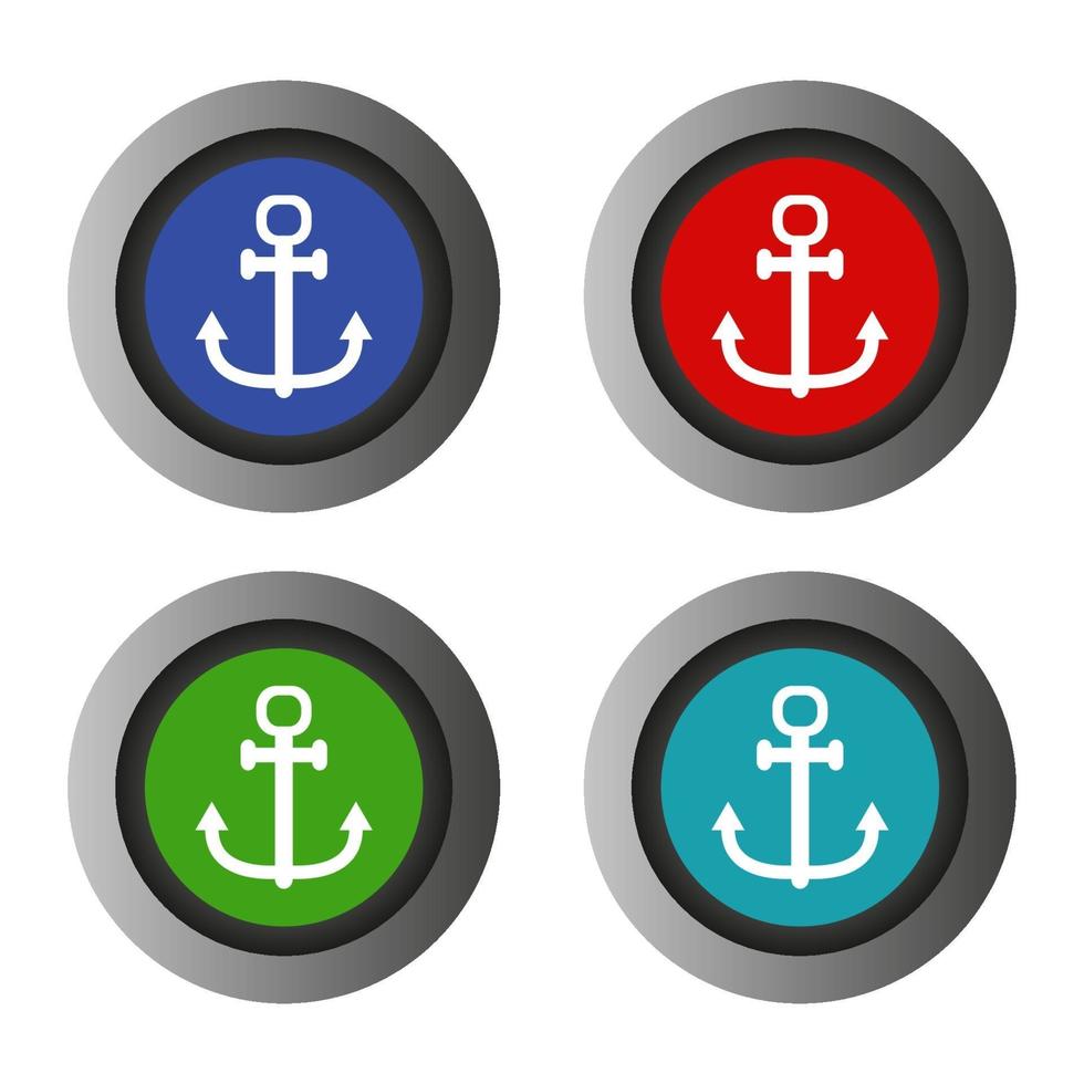 Anchor Button On White Background vector