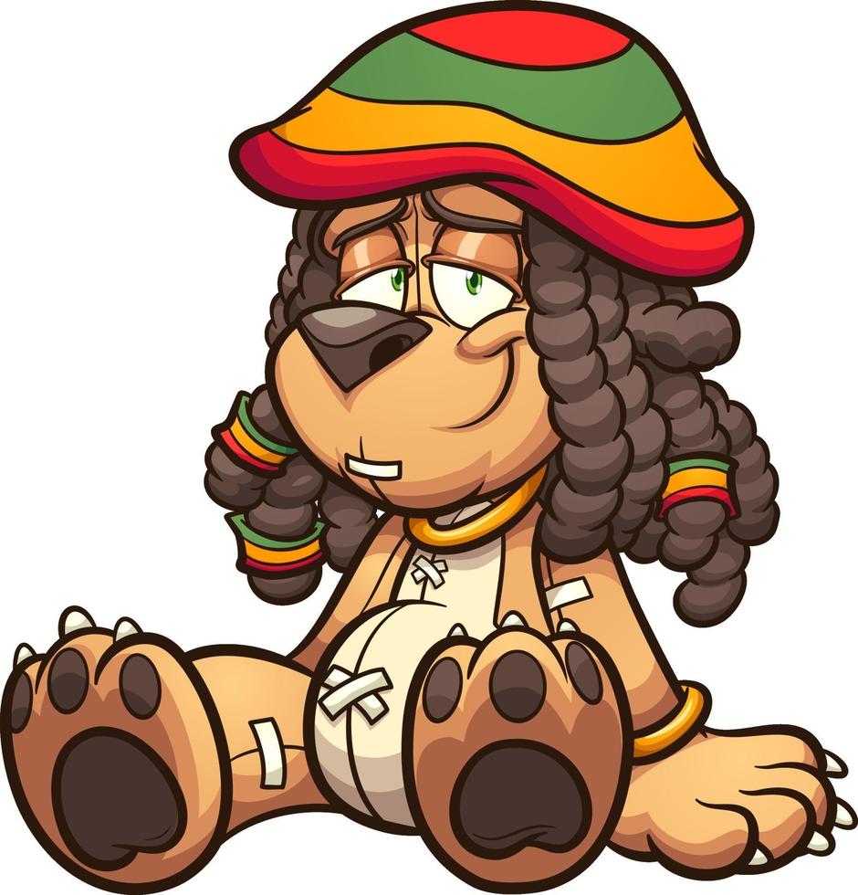 oso de peluche rasta vector