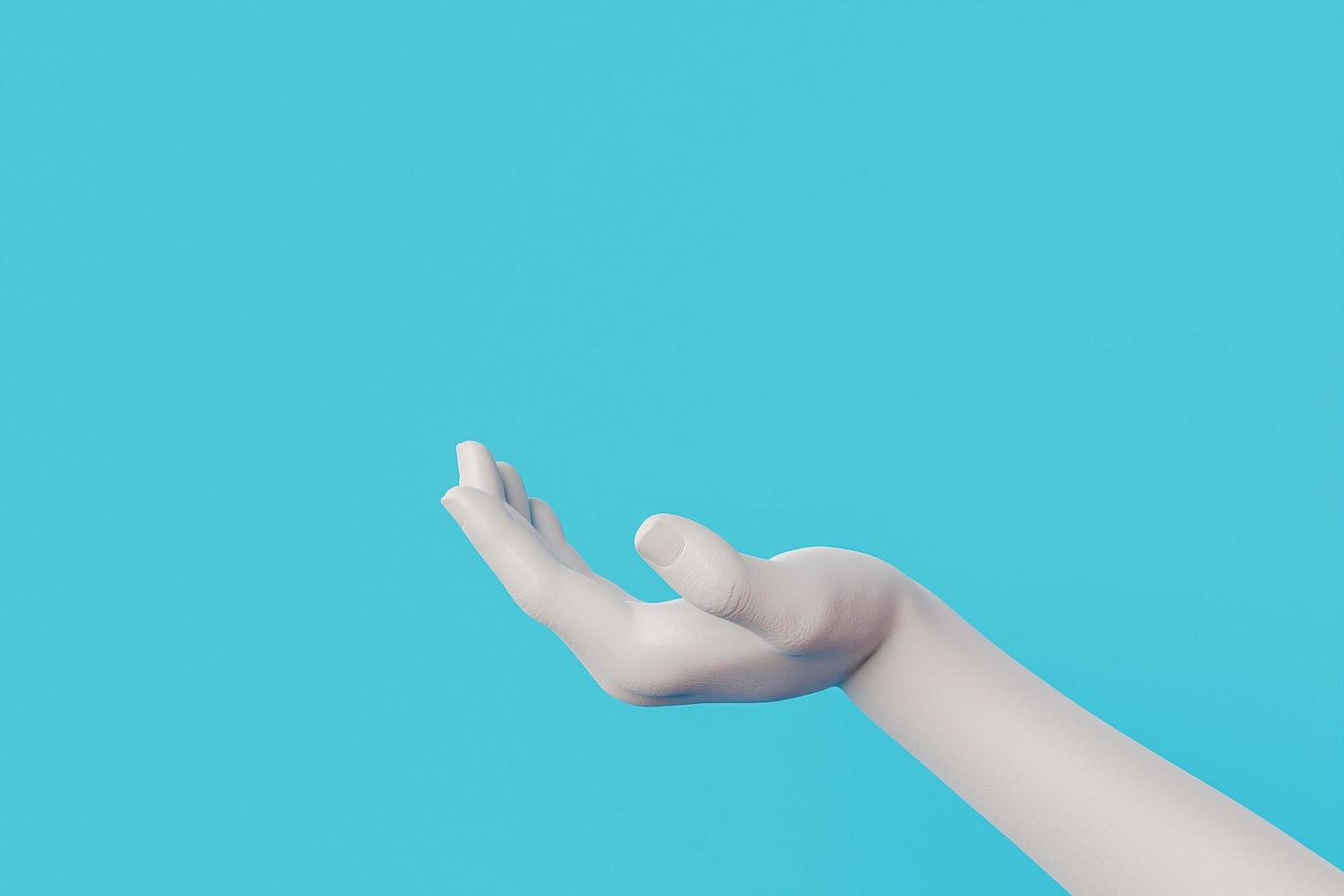 White hand for product display, 3d render photo