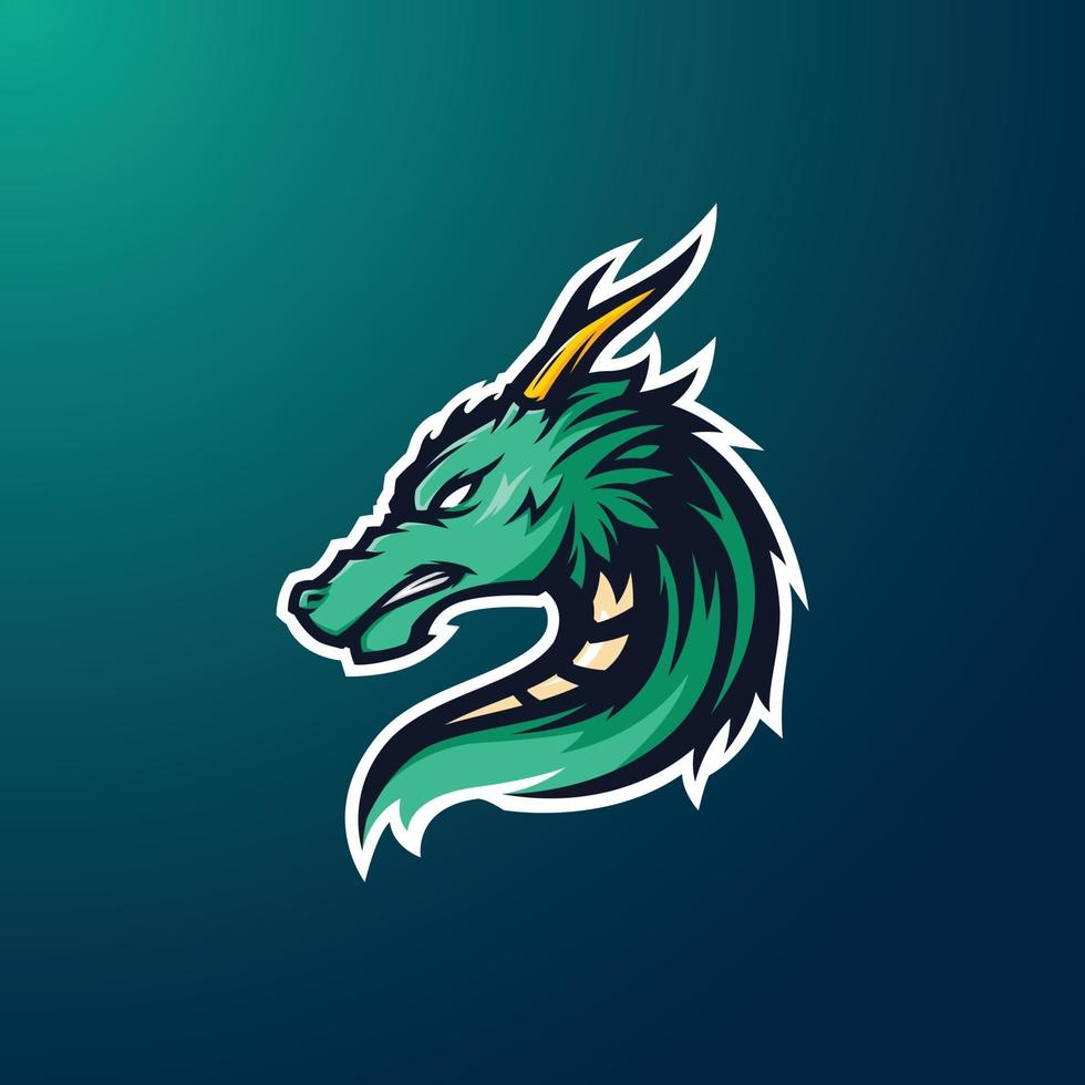 Illustration of a Green Dragon Esport Gaming Mascot vector