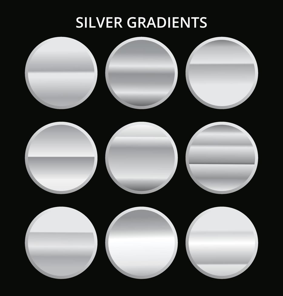 colección de gradientes de plata vector