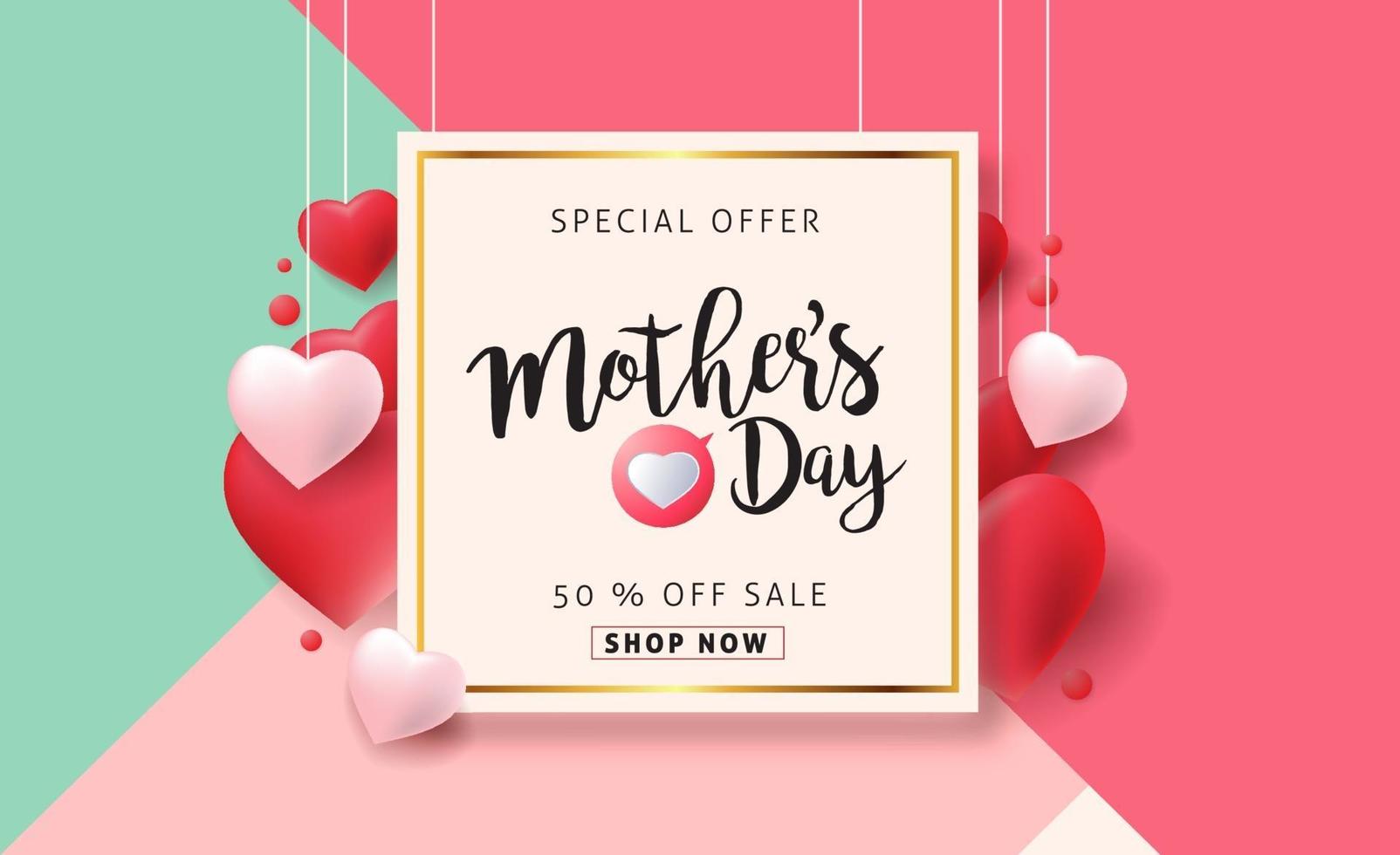 Mother's day sale poster banner background vector