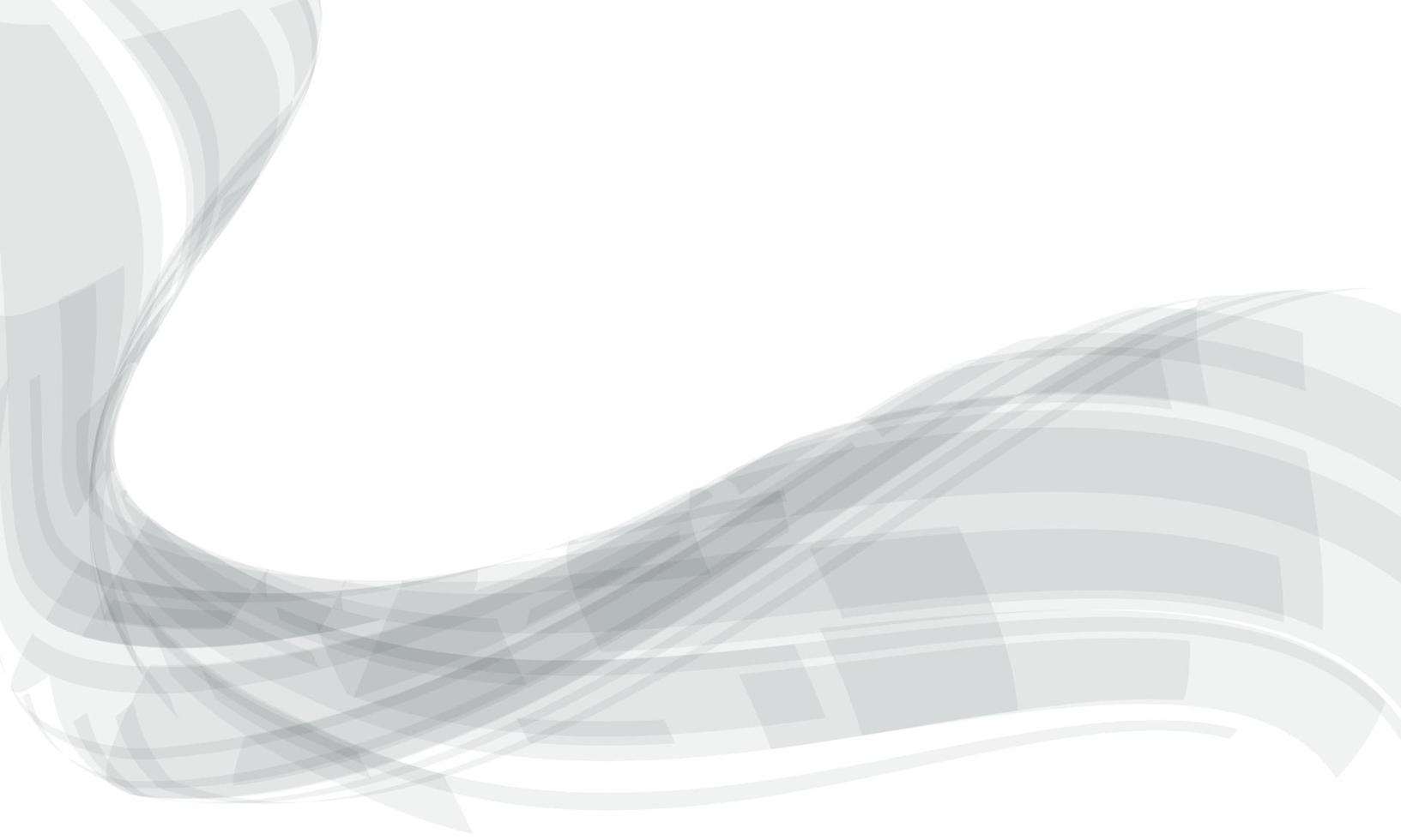 Flujo de curva de onda gris abstracto en blanco geométrico con diseño de espacio en blanco ilustración de vector de fondo de tecnología futurista moderna