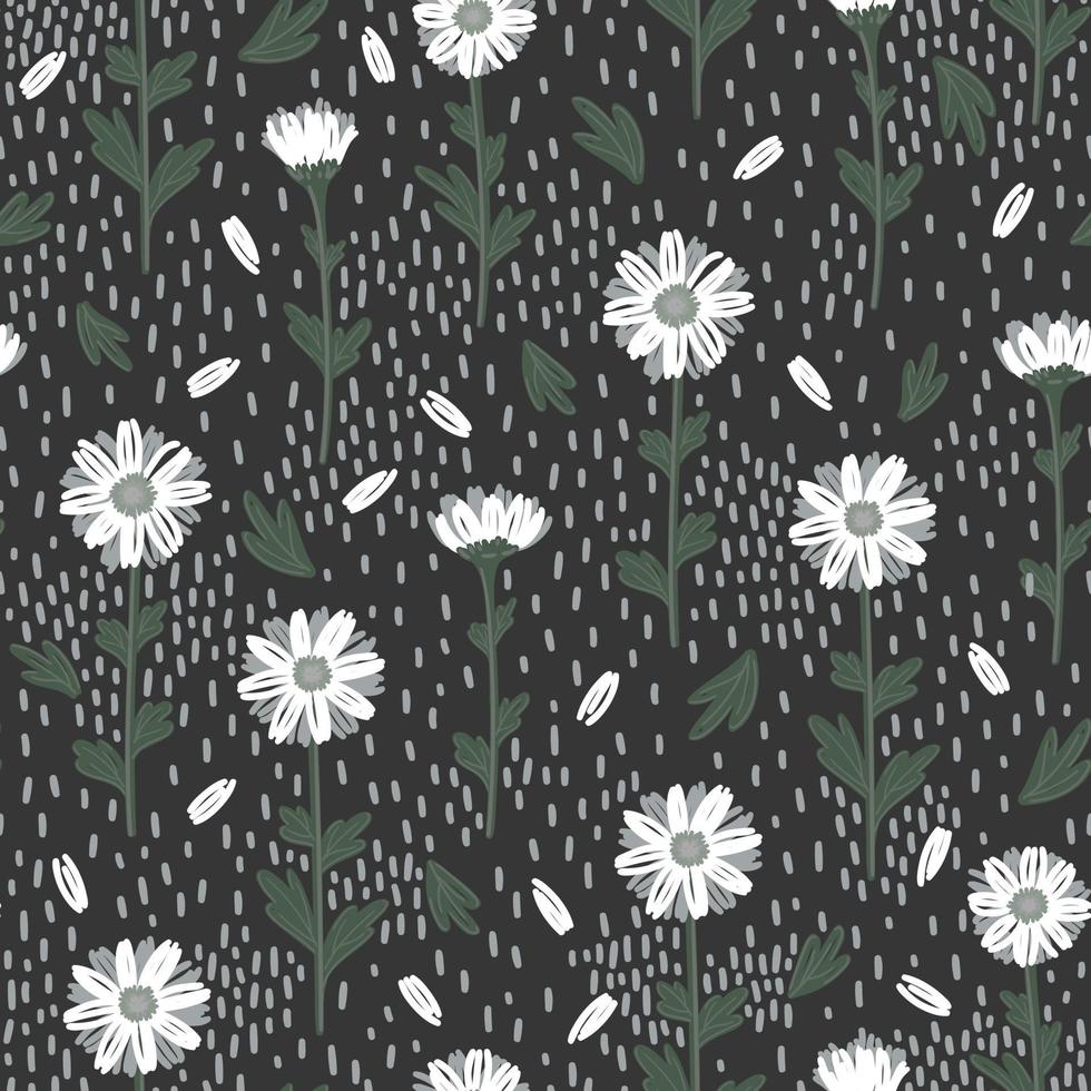 WHITE DAISIES ON A SEAMLESS GRAY BACKGROUND vector