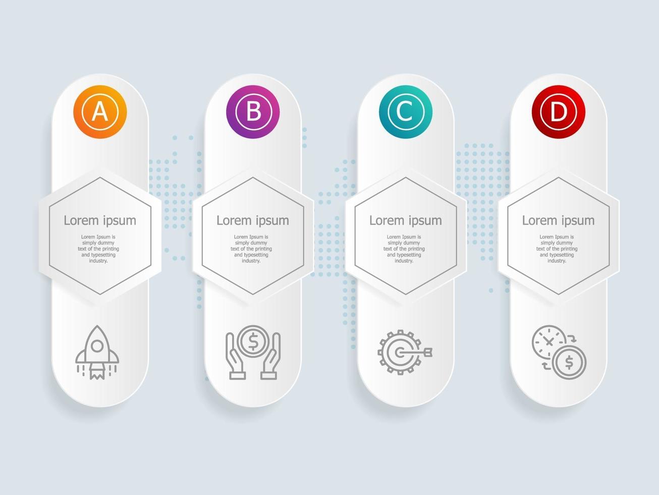 horizontal infographic presentation vector