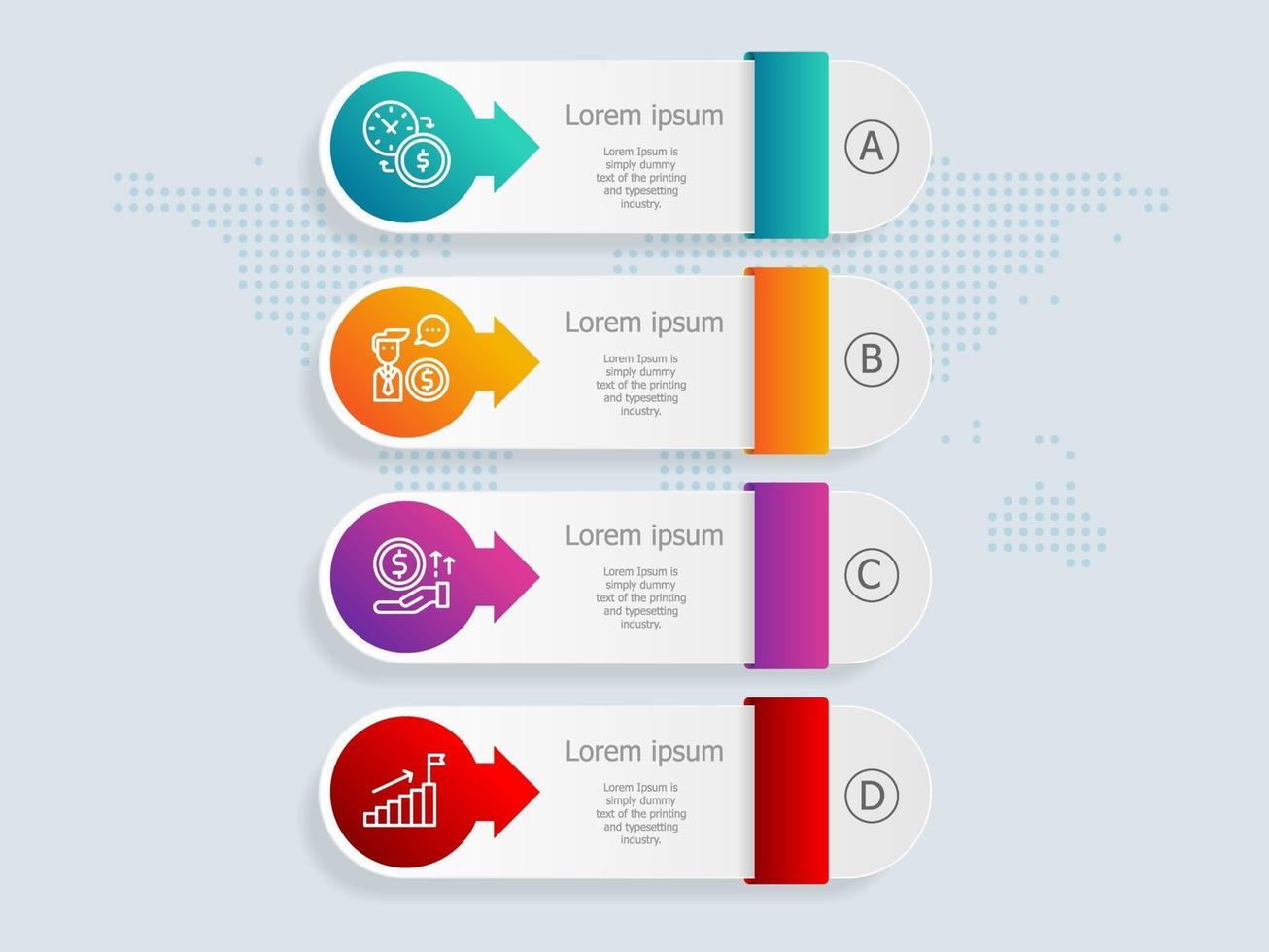 vertical infographics presentation element template vector