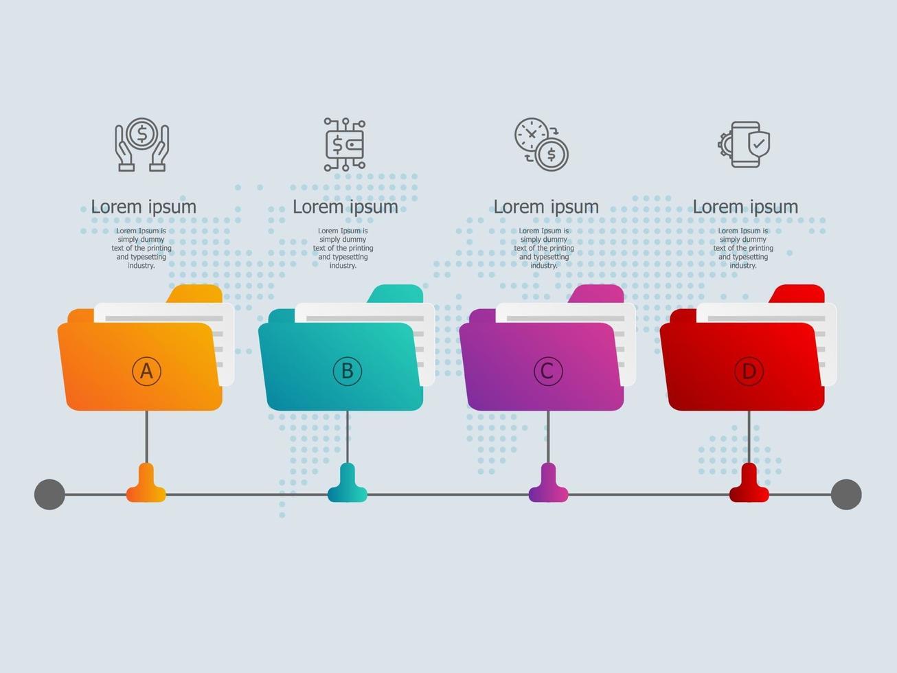 vertical folder infographics presentation element tamplate vector