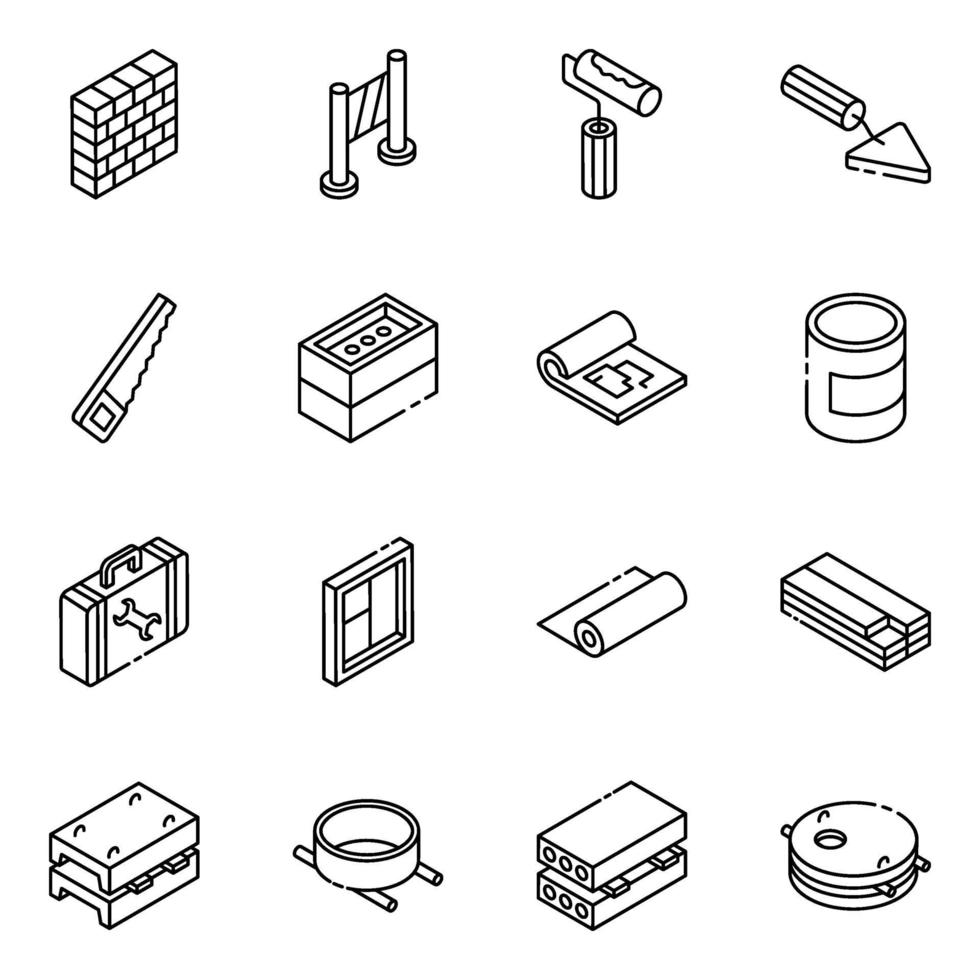 herramientas y equipos de construcción vector