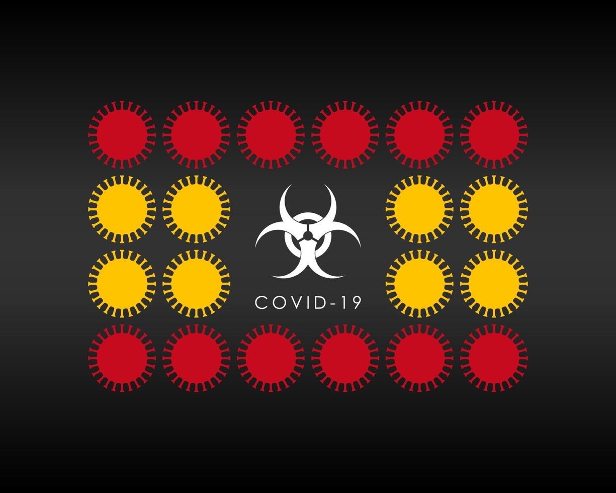 ABSTRACT FLAG OF SPAIN MADE OF CORONAVIRUS MOLECULES vector