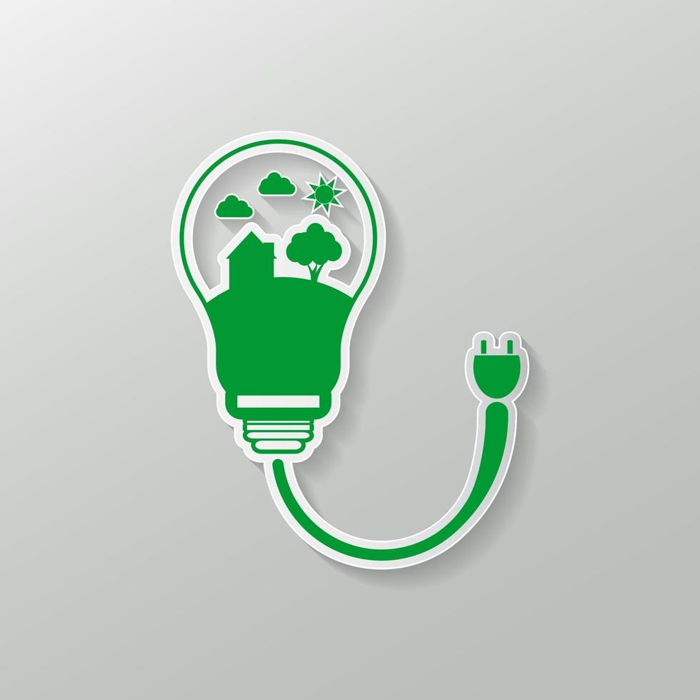 Energy saving digital design in light bulbs are energy-saving homes. vector