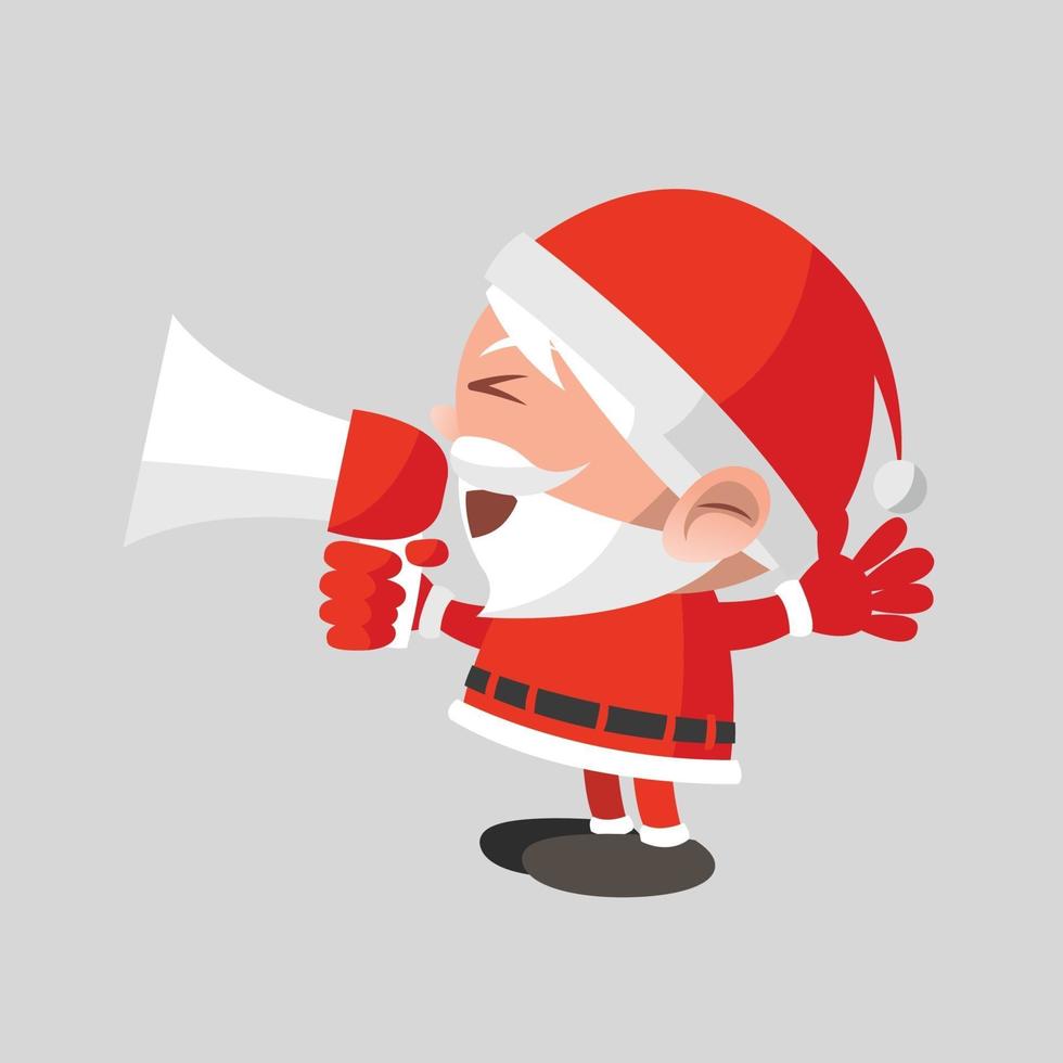 santa claus holds megaphone vector