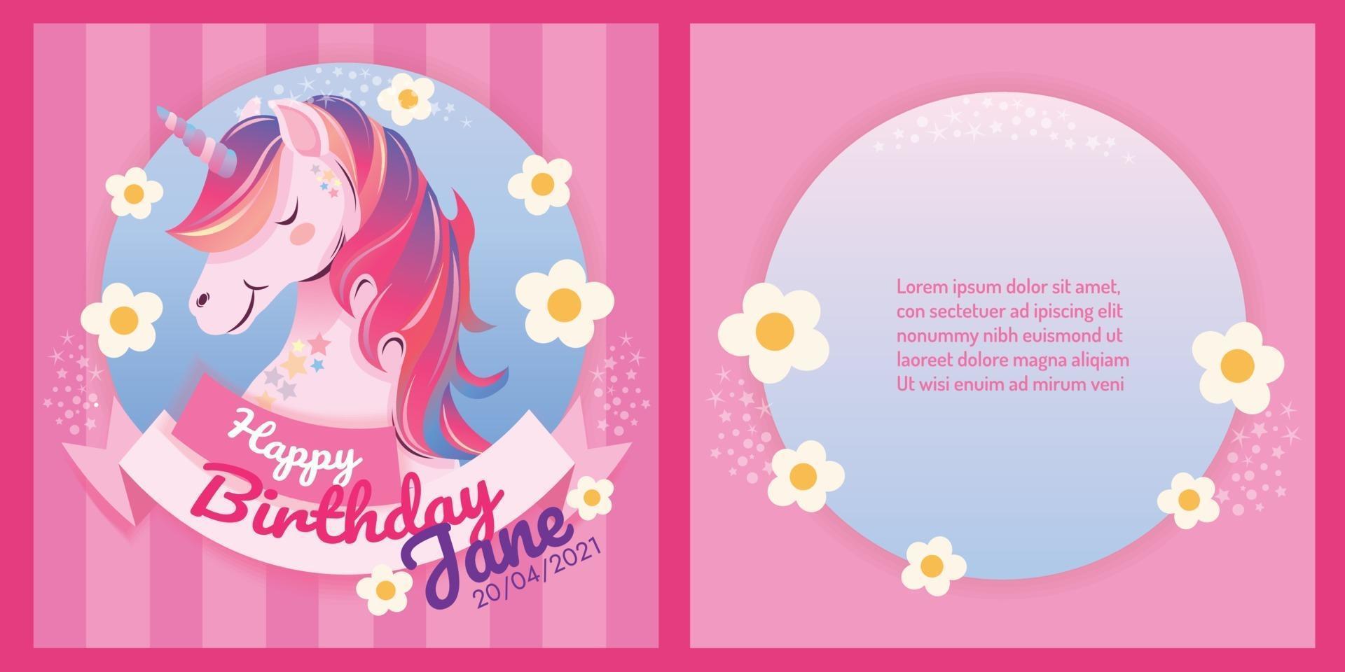 colourful birthday background illustration design for card vector