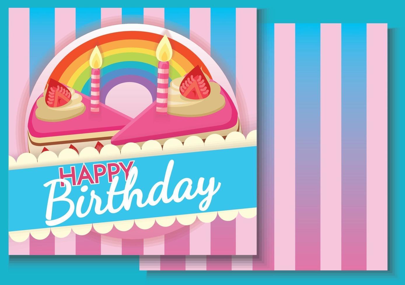 colourful birthday background illustration design for card vector