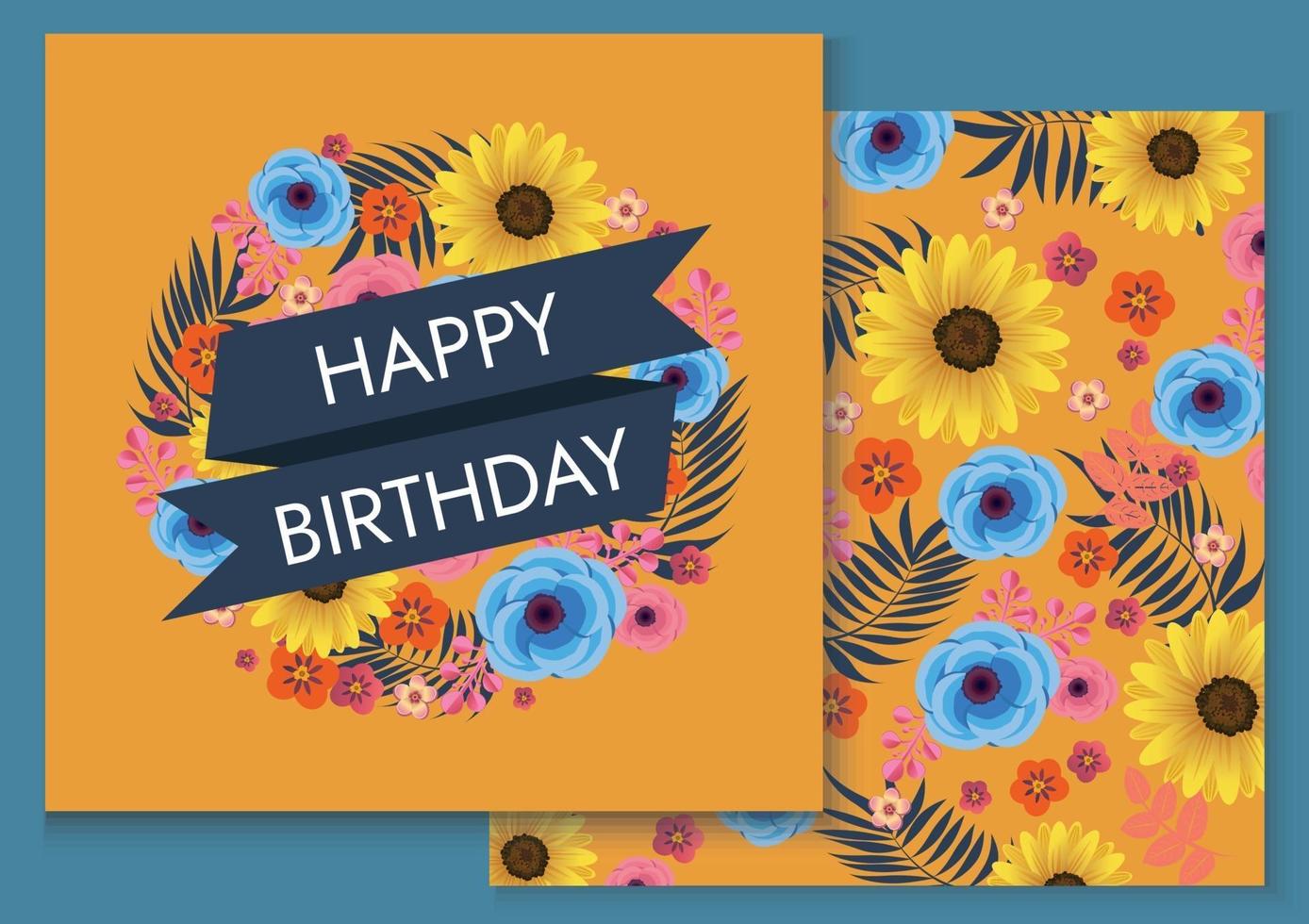 colourful birthday background illustration design for card vector
