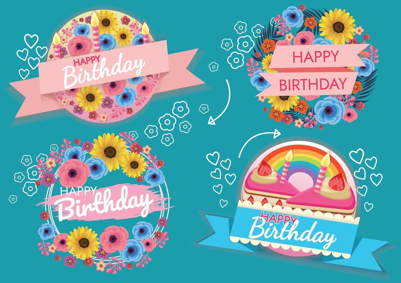 Diseño colorido del ejemplo del fondo del cumpleaños para la tarjeta vector