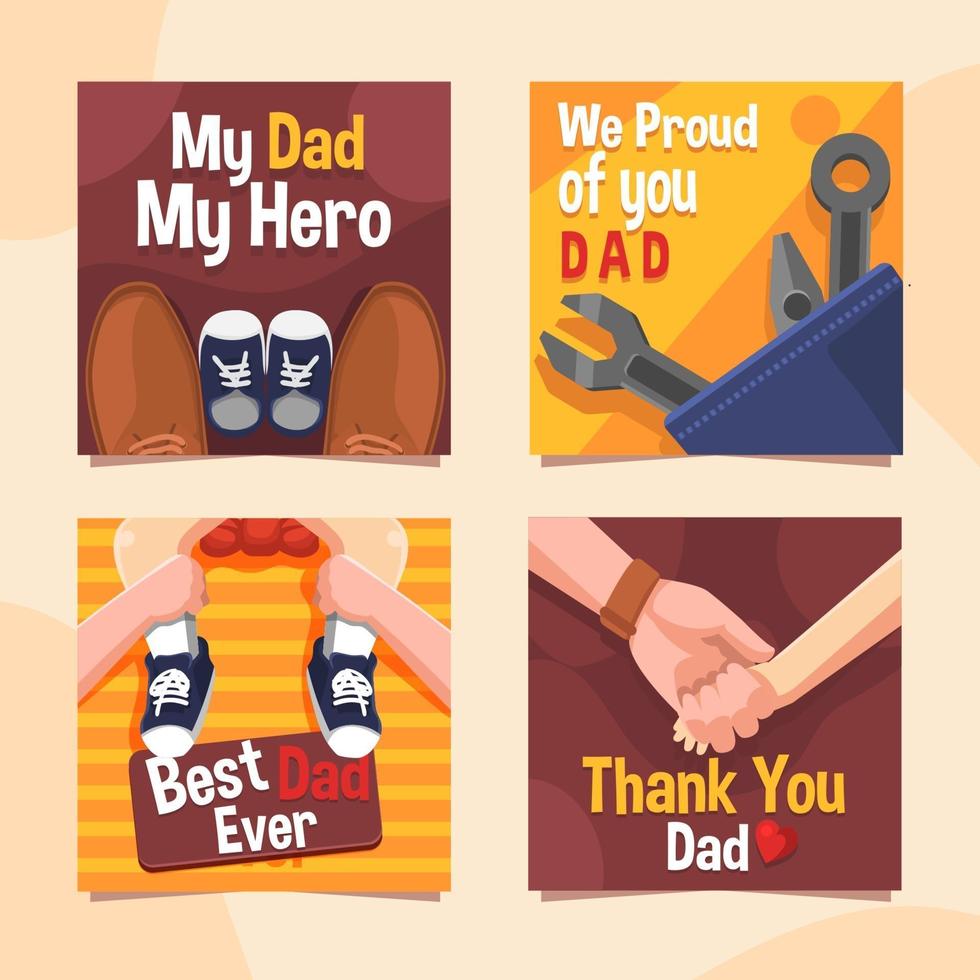 Dad And Son for Father's Day Card vector