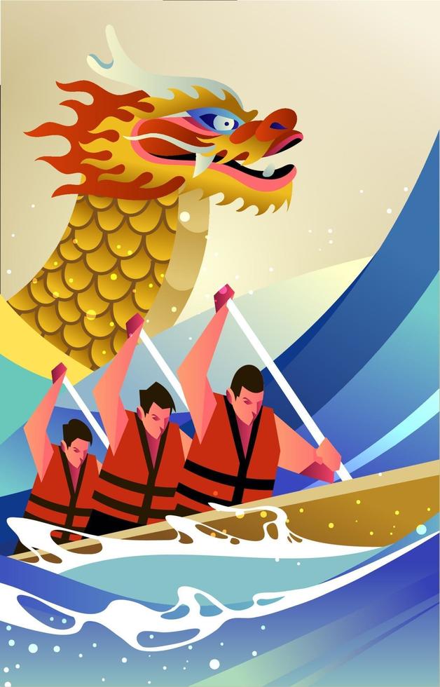 Dragon Boat Racing Concept vector