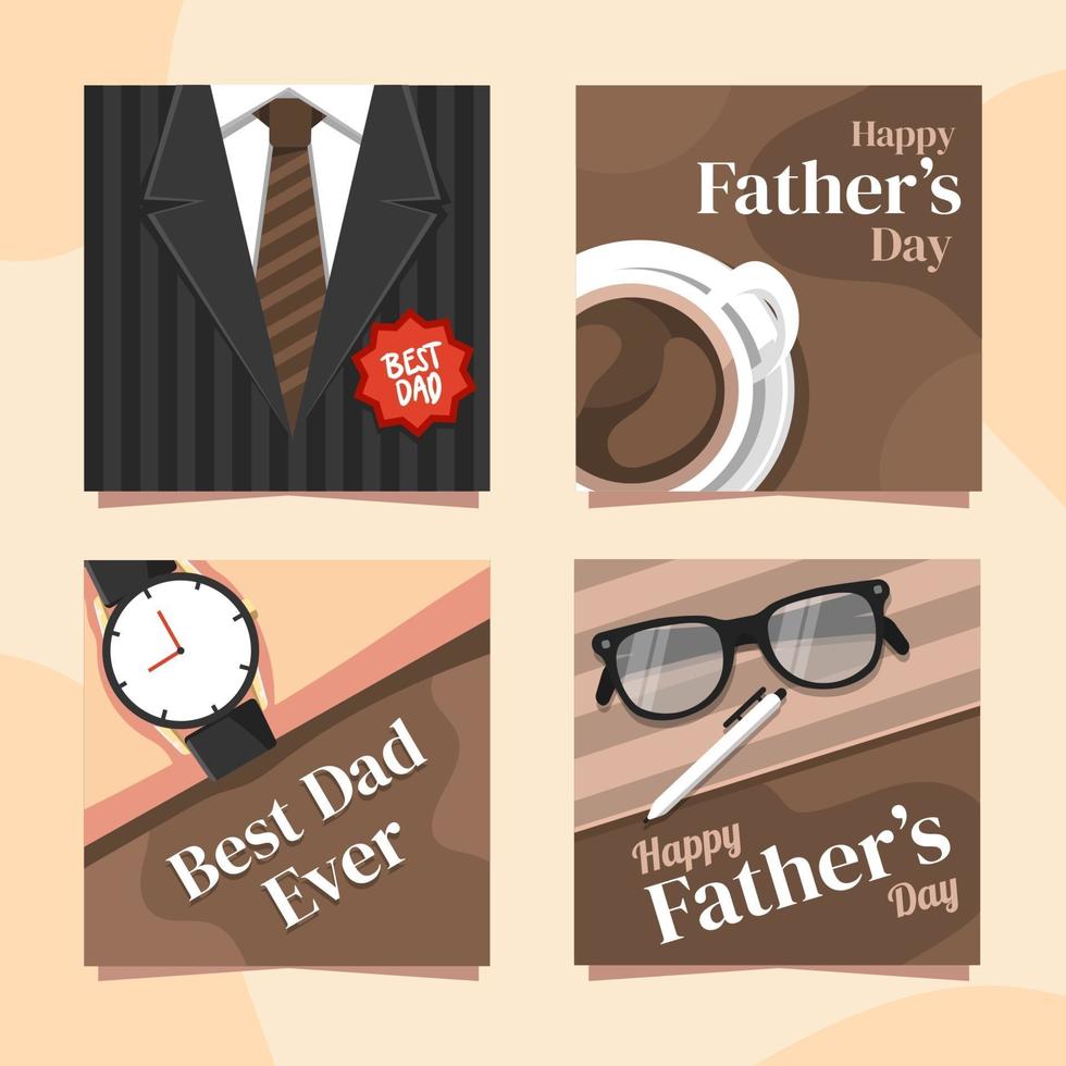 Cool Brown Father's Day Card vector