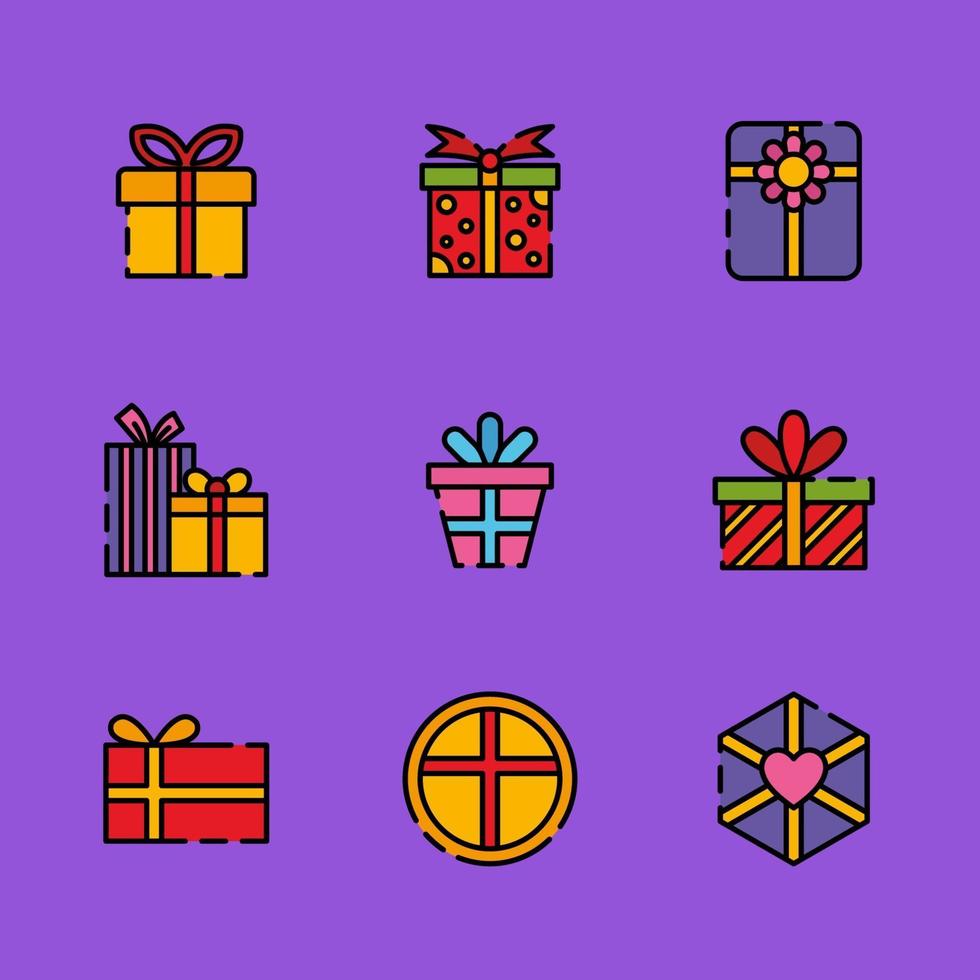 Kinds of Gift Boxes vector