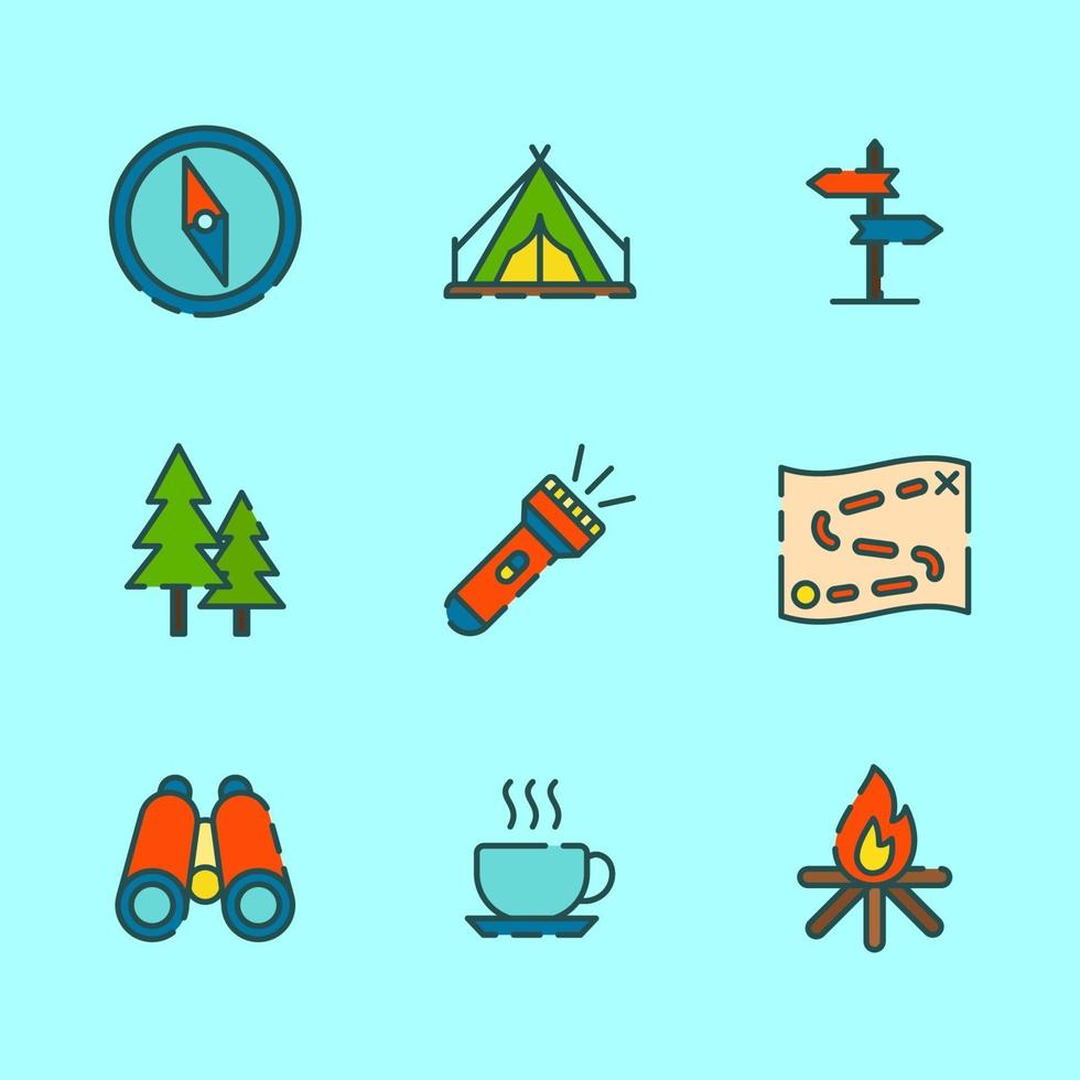 Fun Camping on The Mountain vector