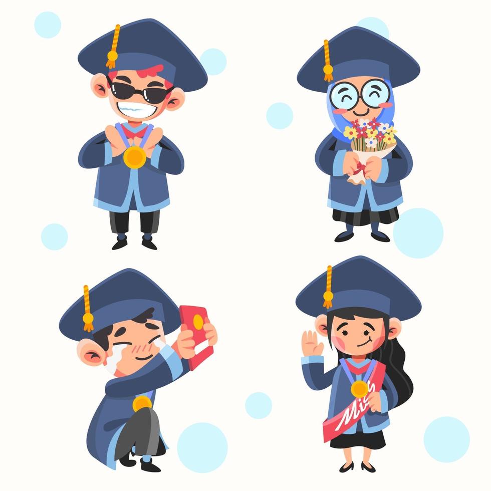 Cute Character of Graduation vector