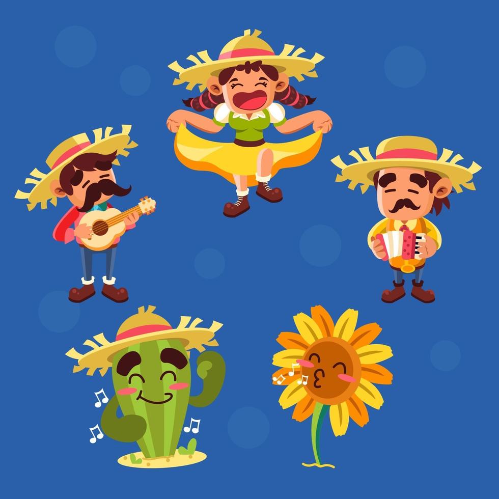 Festa Junina Cute Character vector