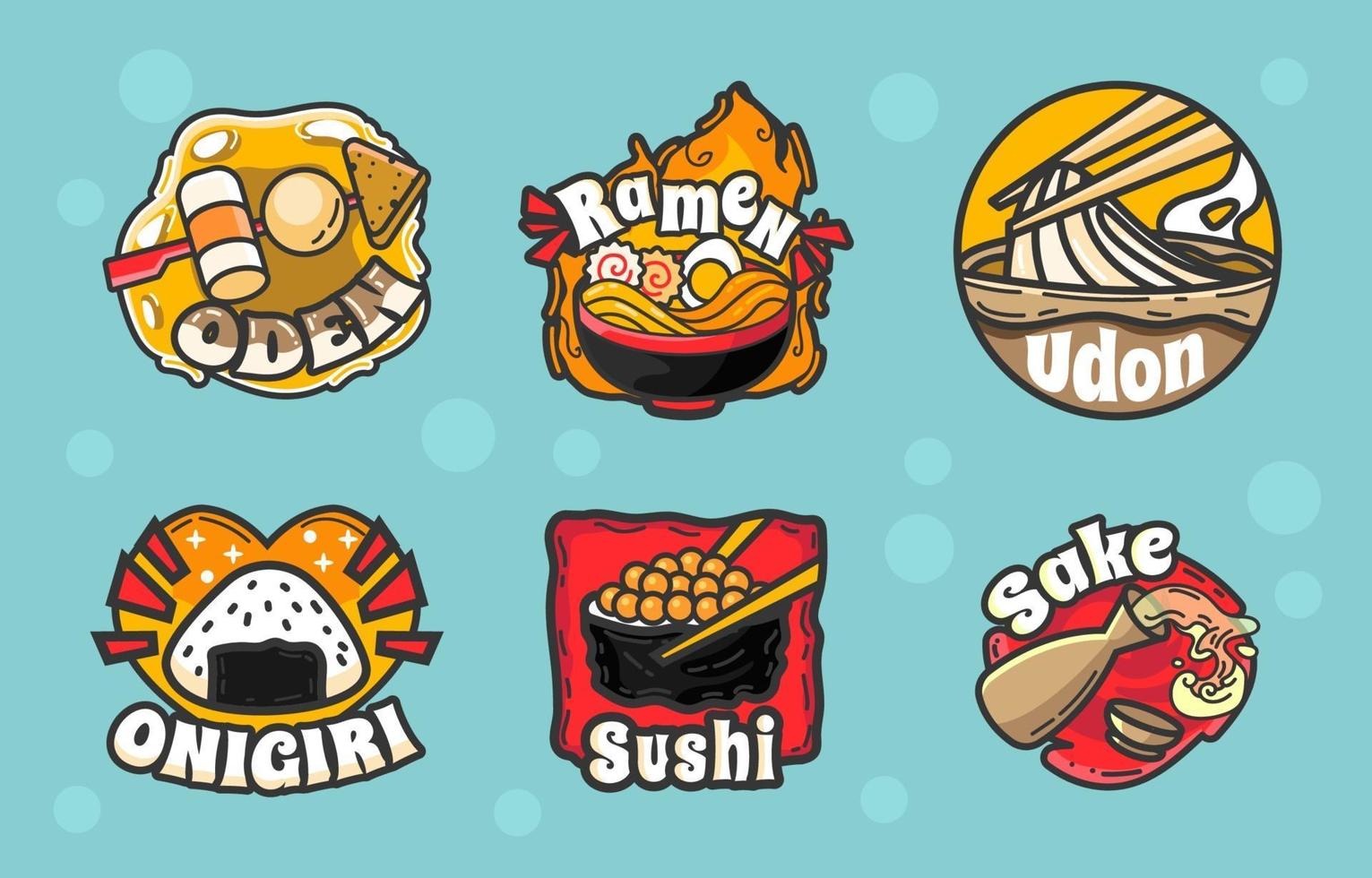 Logo Icon Pack of Japanese Food vector