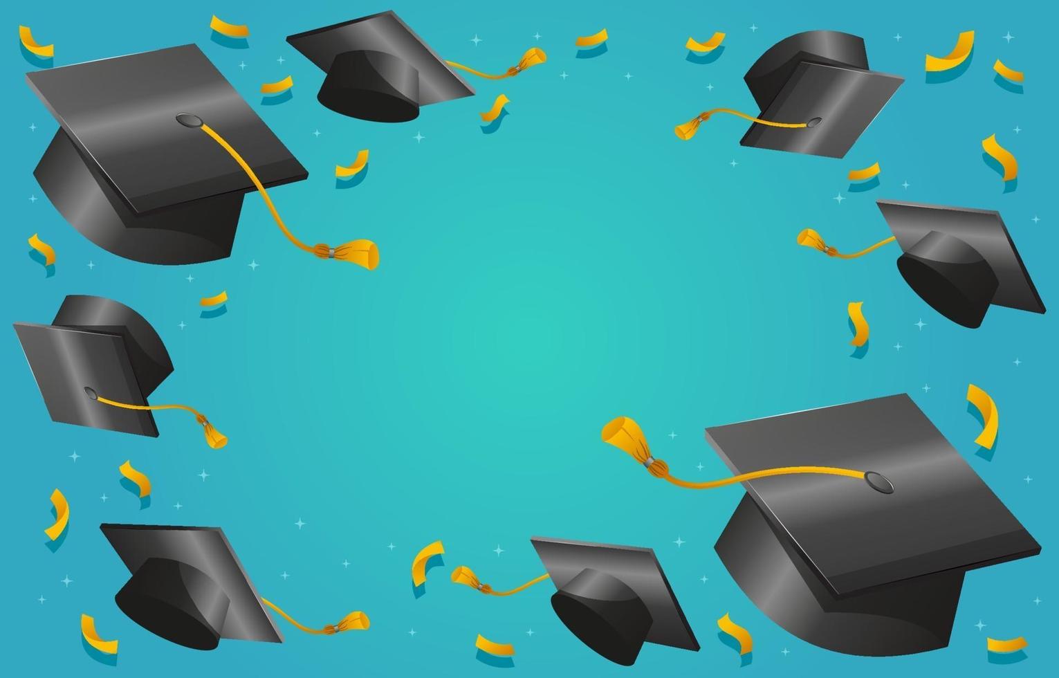 fondo de sombrero de graduación vector