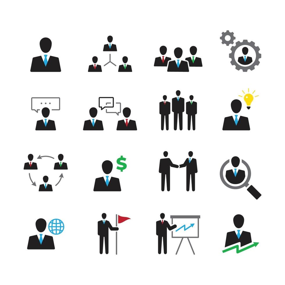 Business and People Icon Set vector