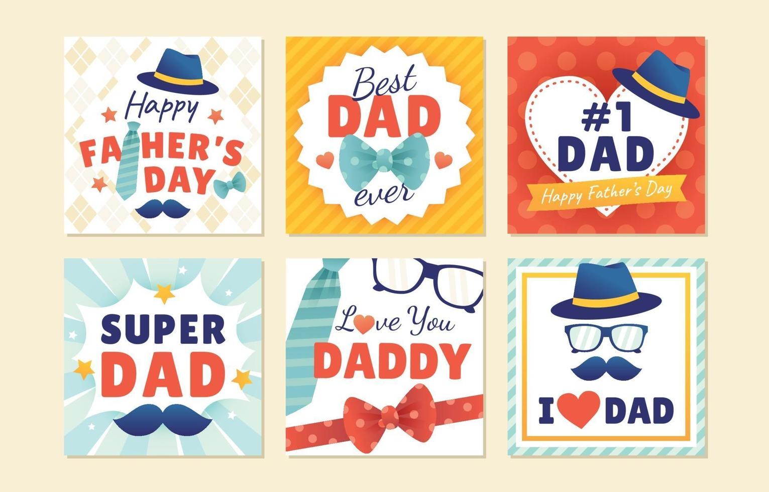 tarjeta del día del padre para papá vector