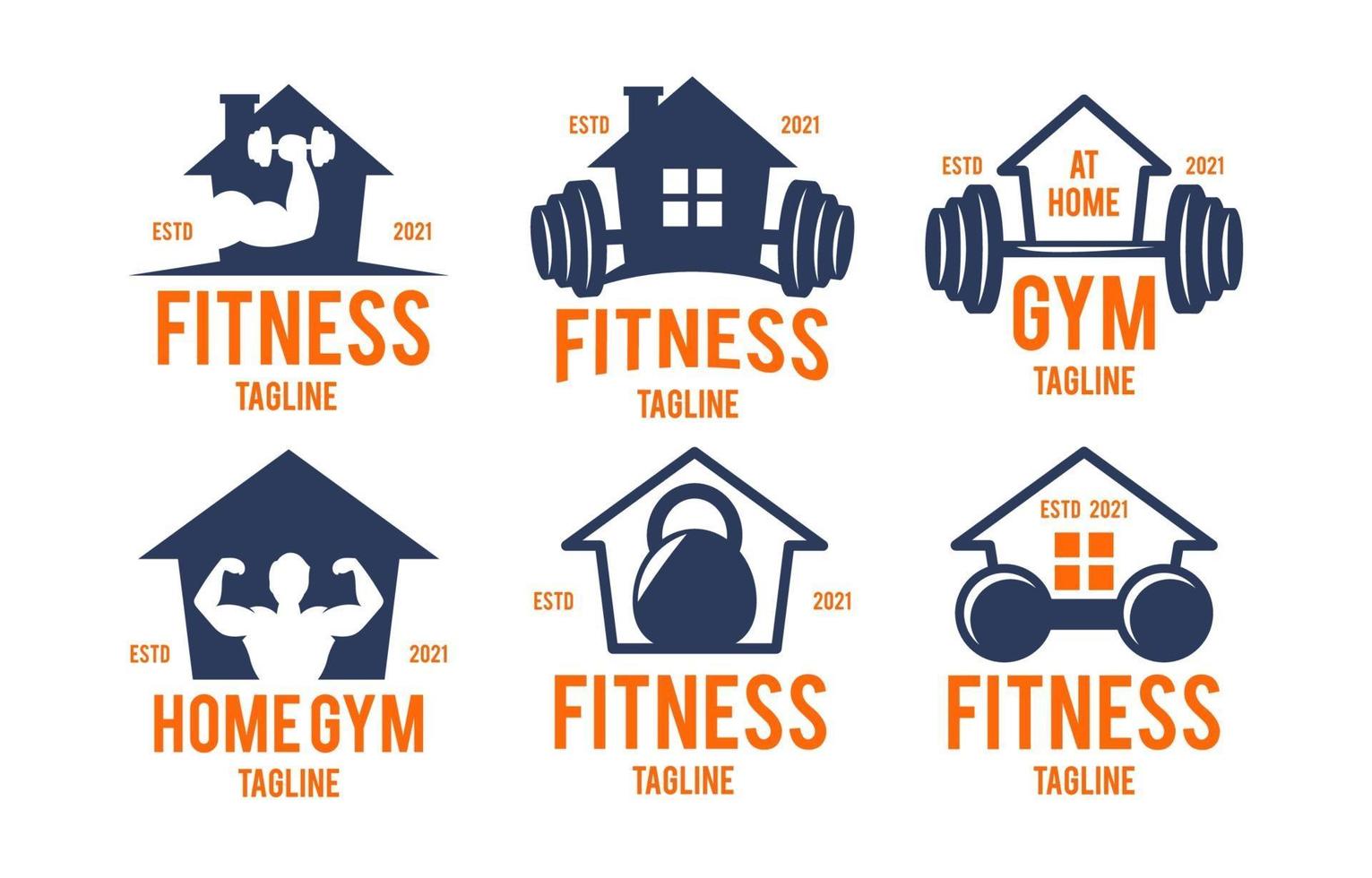 At Home Gym Logo Collection vector
