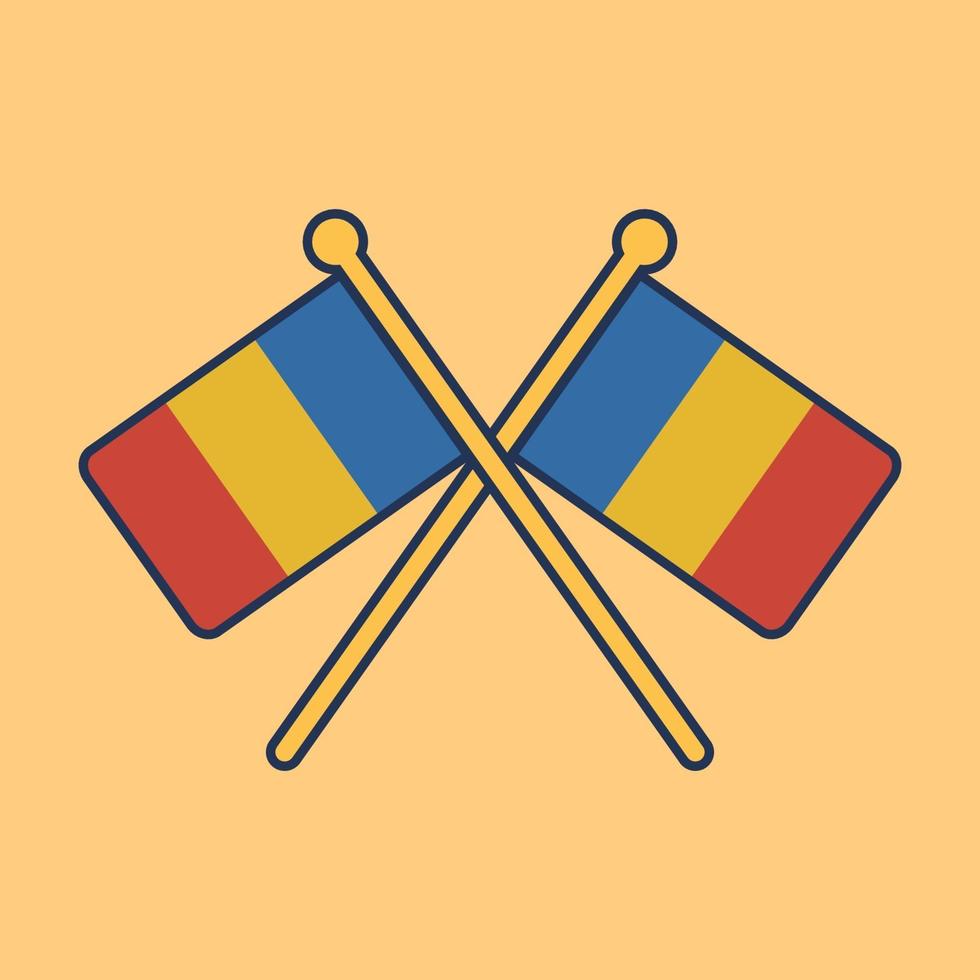 icono de la bandera de rumania vector